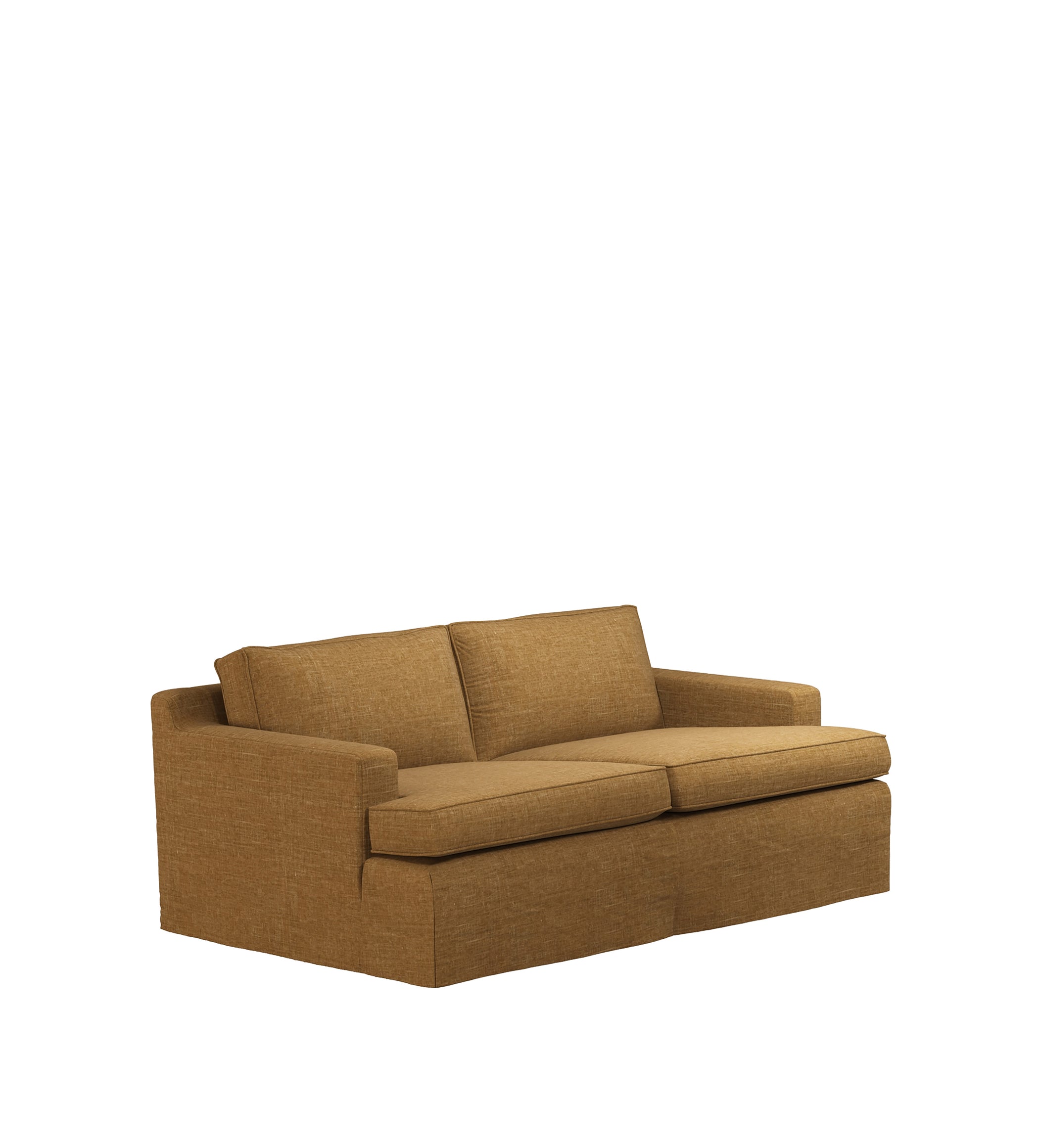 COVER ONLY - Beale Laundered Linen Loose Cover for 2-Seater Sofa - Ochre