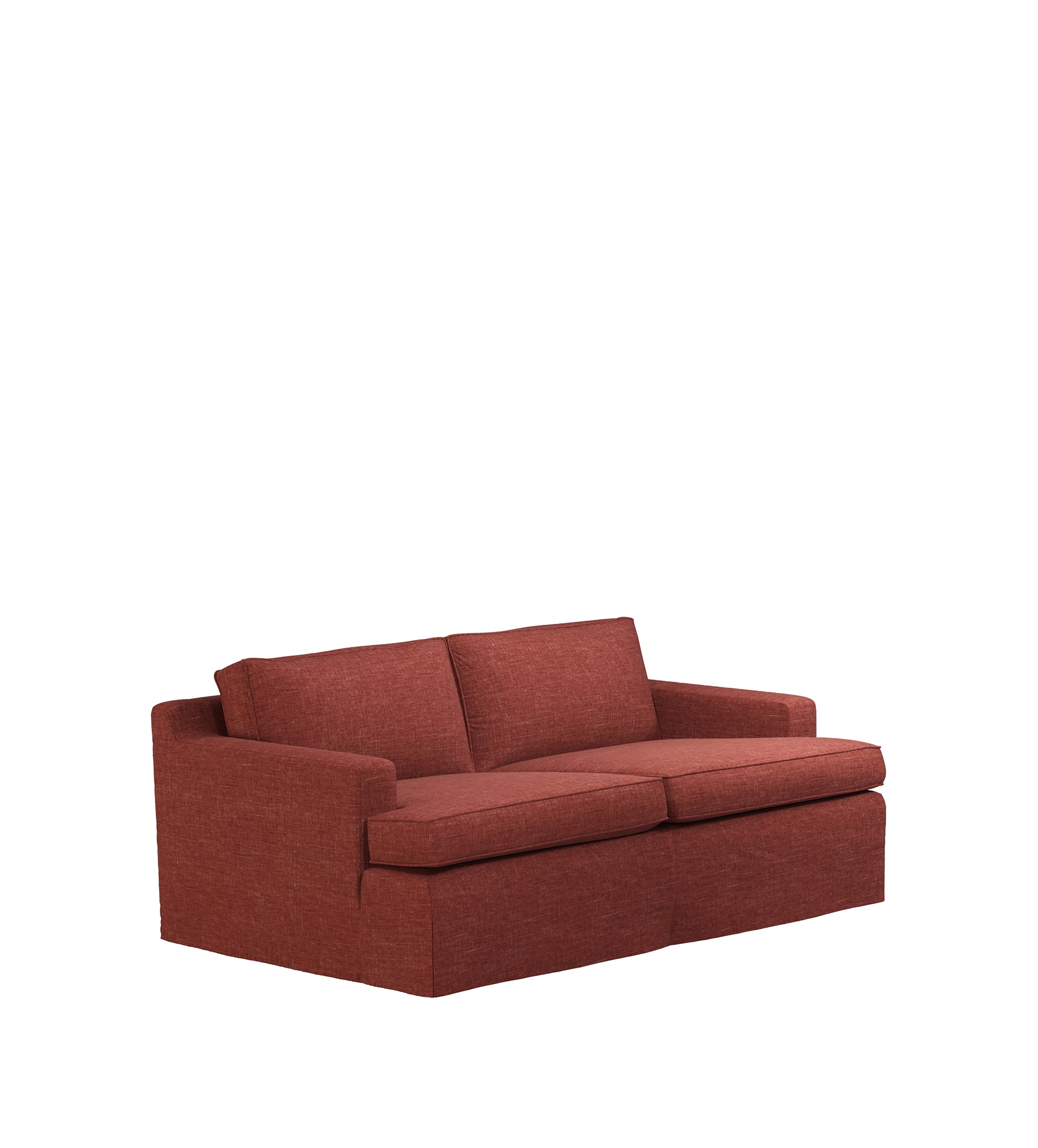 COVER ONLY - Beale Laundered Linen Loose Cover for 2-Seater Sofa - Terra