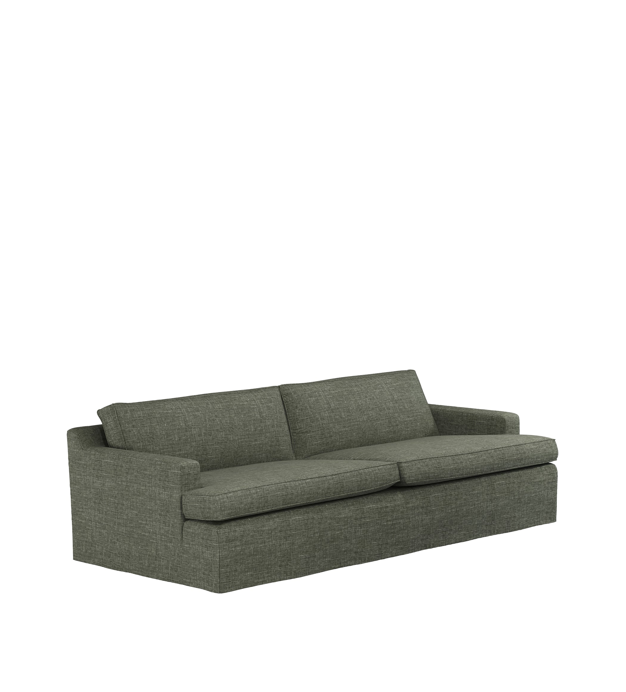 COVER ONLY - Beale Laundered Linen Loose Cover for 3-Seater Sofa - Dune Green