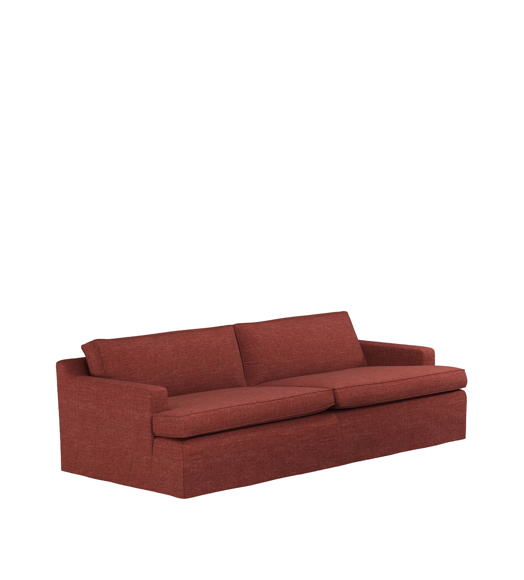 COVER ONLY - Beale Laundered Linen Loose Cover for 3-Seater Sofa - Terra