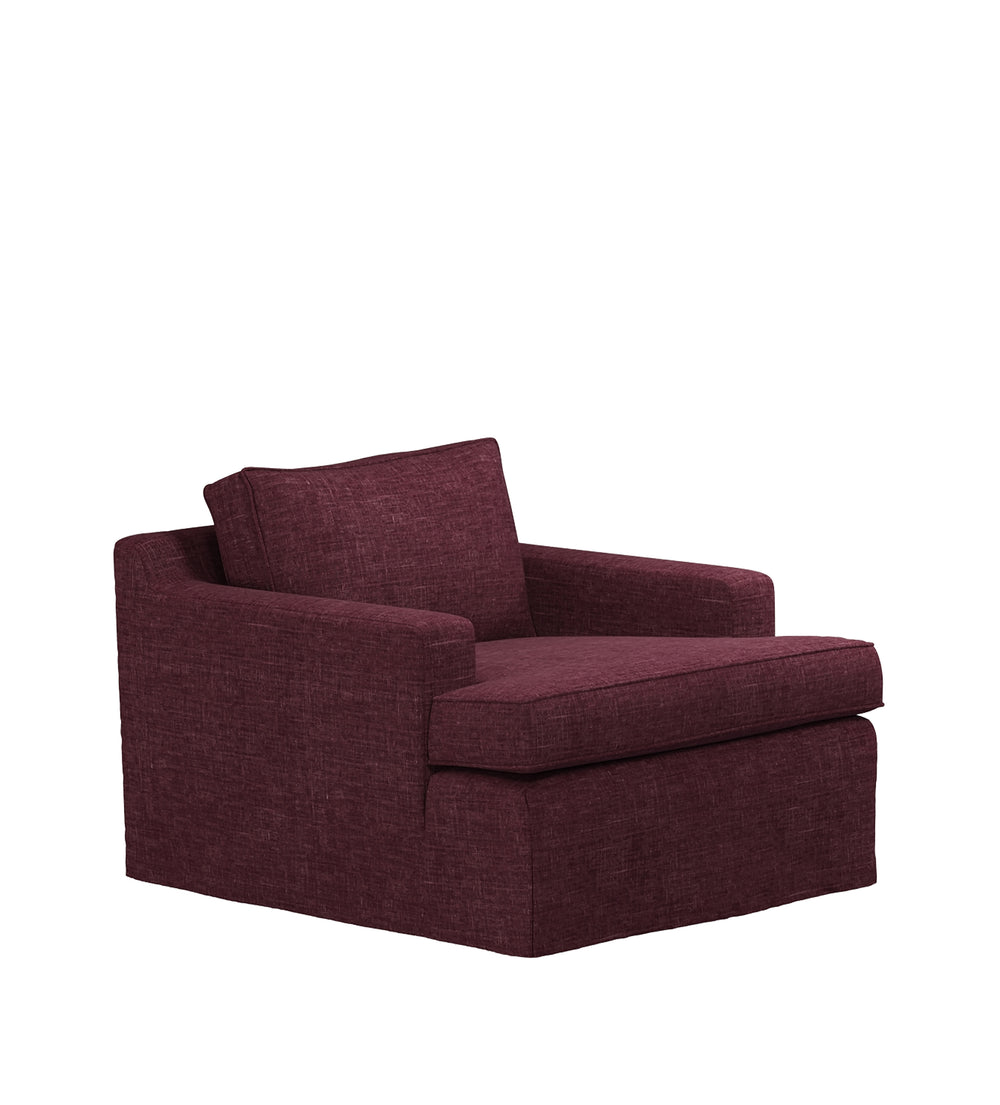 COVER ONLY - Beale Laundered Linen Loose Cover for Armchair - Rioja