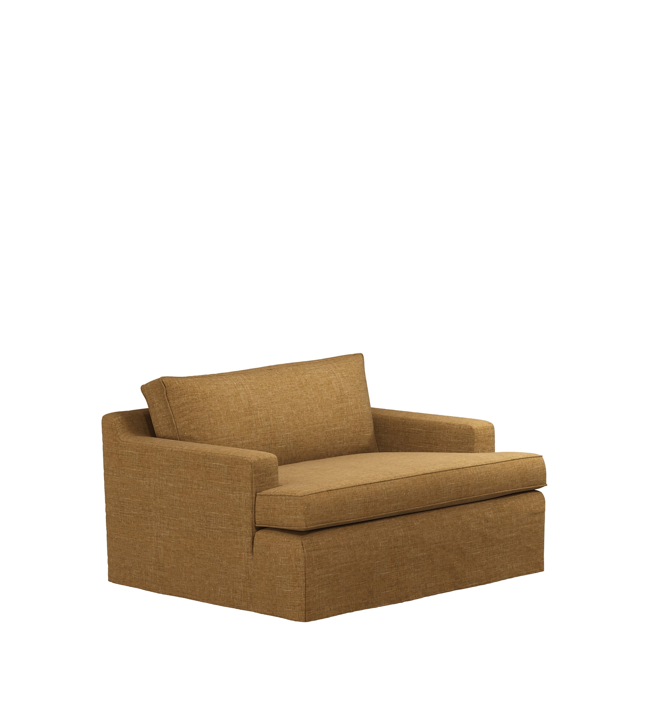 COVER ONLY - Beale Laundered Linen Loose Cover for Loveseat - Ochre