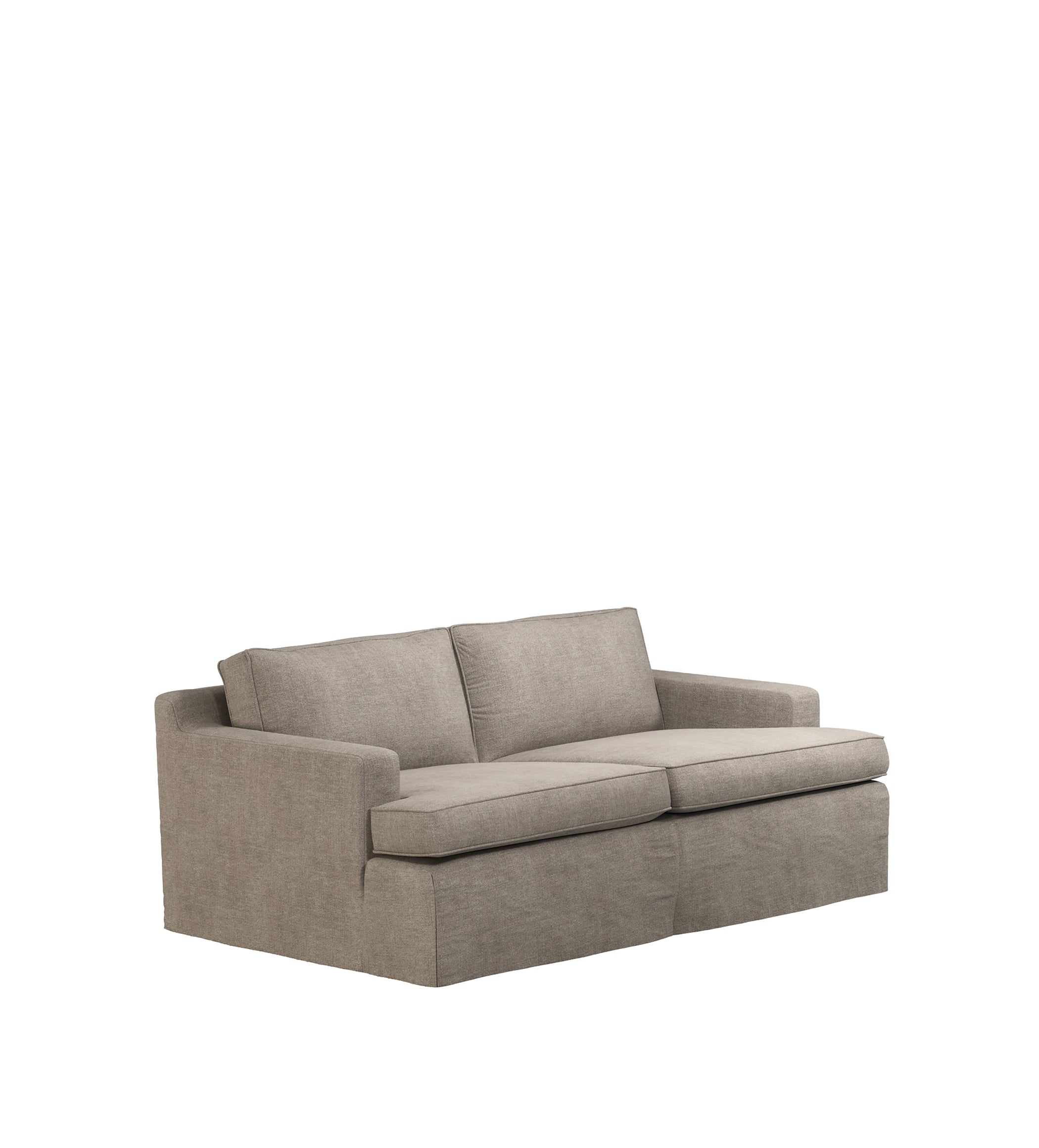 COVER ONLY - Beale Stonewash Linen Loose Cover for 2-Seater Sofa - Dyed Flax