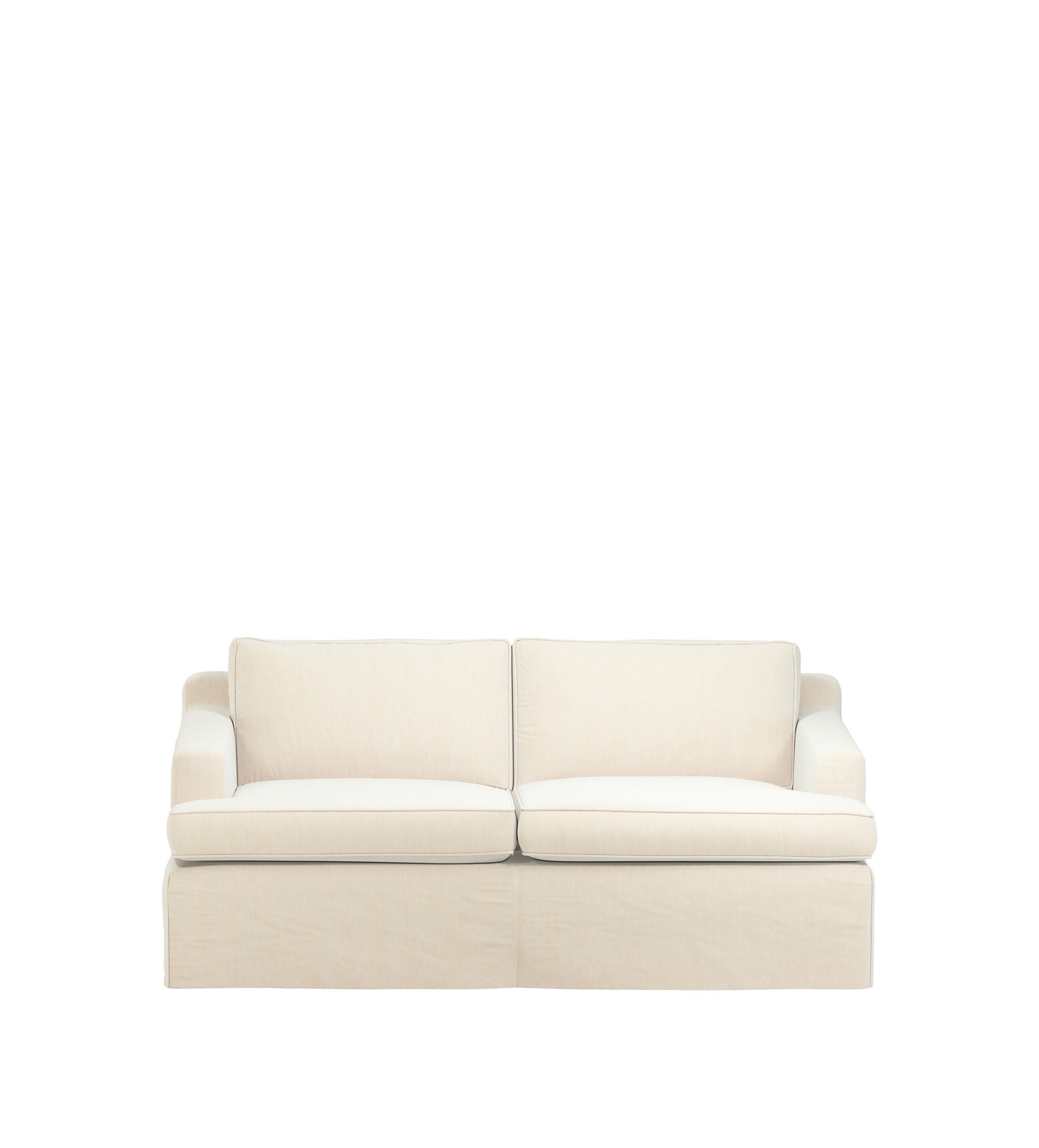 COVER ONLY - Beale Stonewash Linen Loose Cover for 2-Seater Sofa - Dyed Oyster