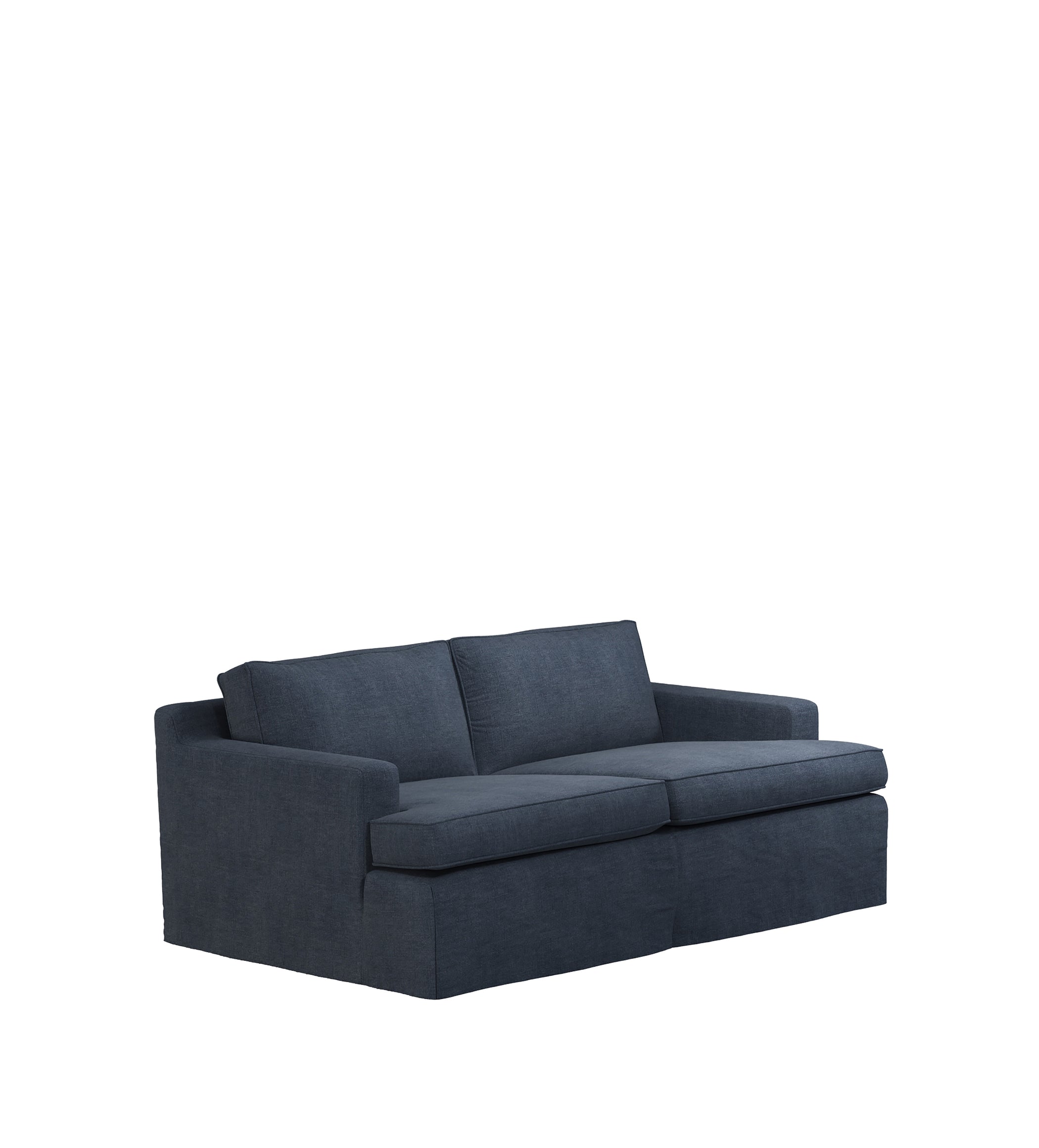 COVER ONLY - Beale Stonewash Linen Loose Cover for 2-Seater Sofa - Petrol