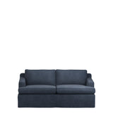 COVER ONLY - Beale Stonewash Linen Loose Cover for 2-Seater Sofa - Petrol