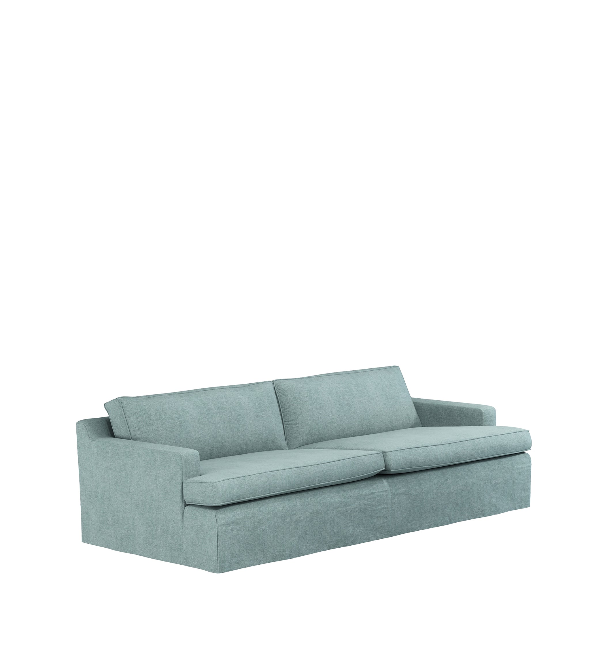 COVER ONLY - Beale Stonewash Linen Loose Cover for 3-Seater Sofa - Aqua