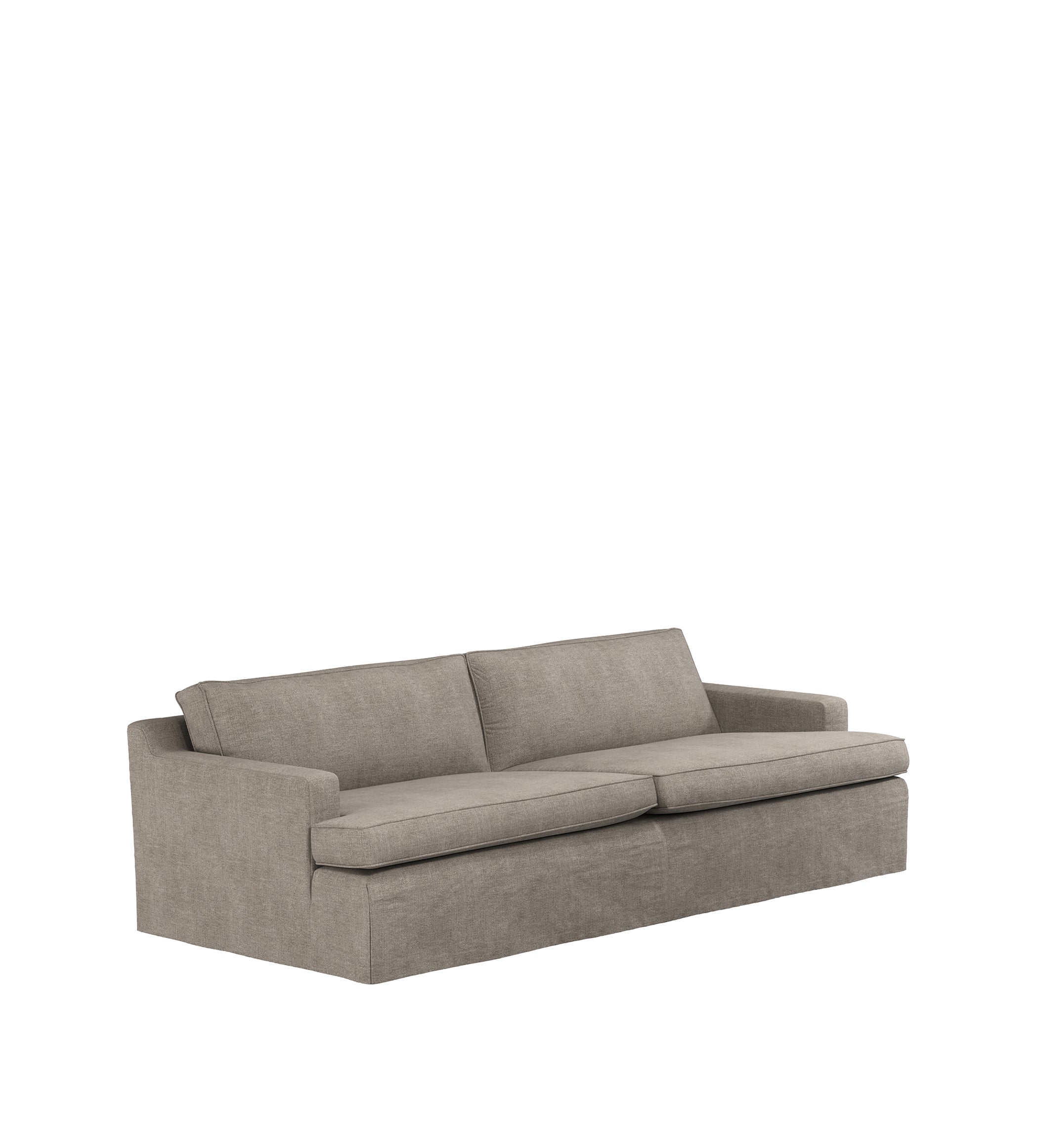 COVER ONLY - Beale Stonewash Linen Loose Cover for 3-Seater Sofa - Dyed Flax