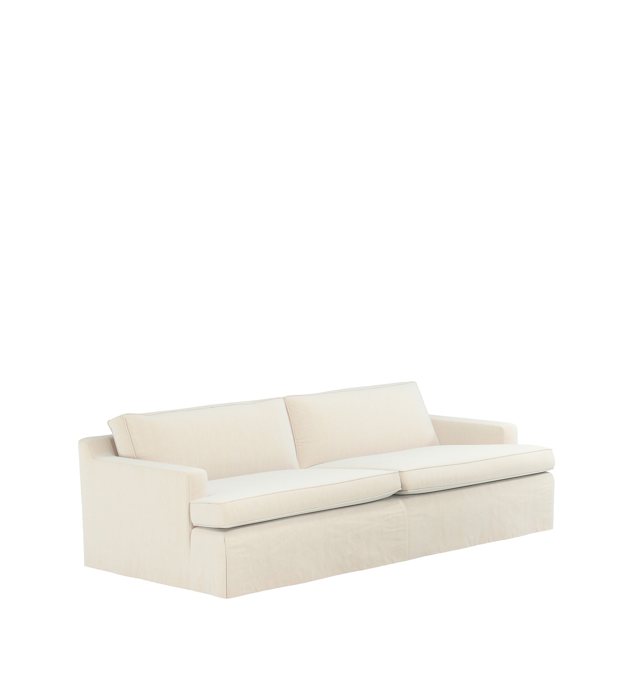 COVER ONLY - Beale Stonewash Linen Loose Cover for 3-Seater Sofa - Dyed Oyster