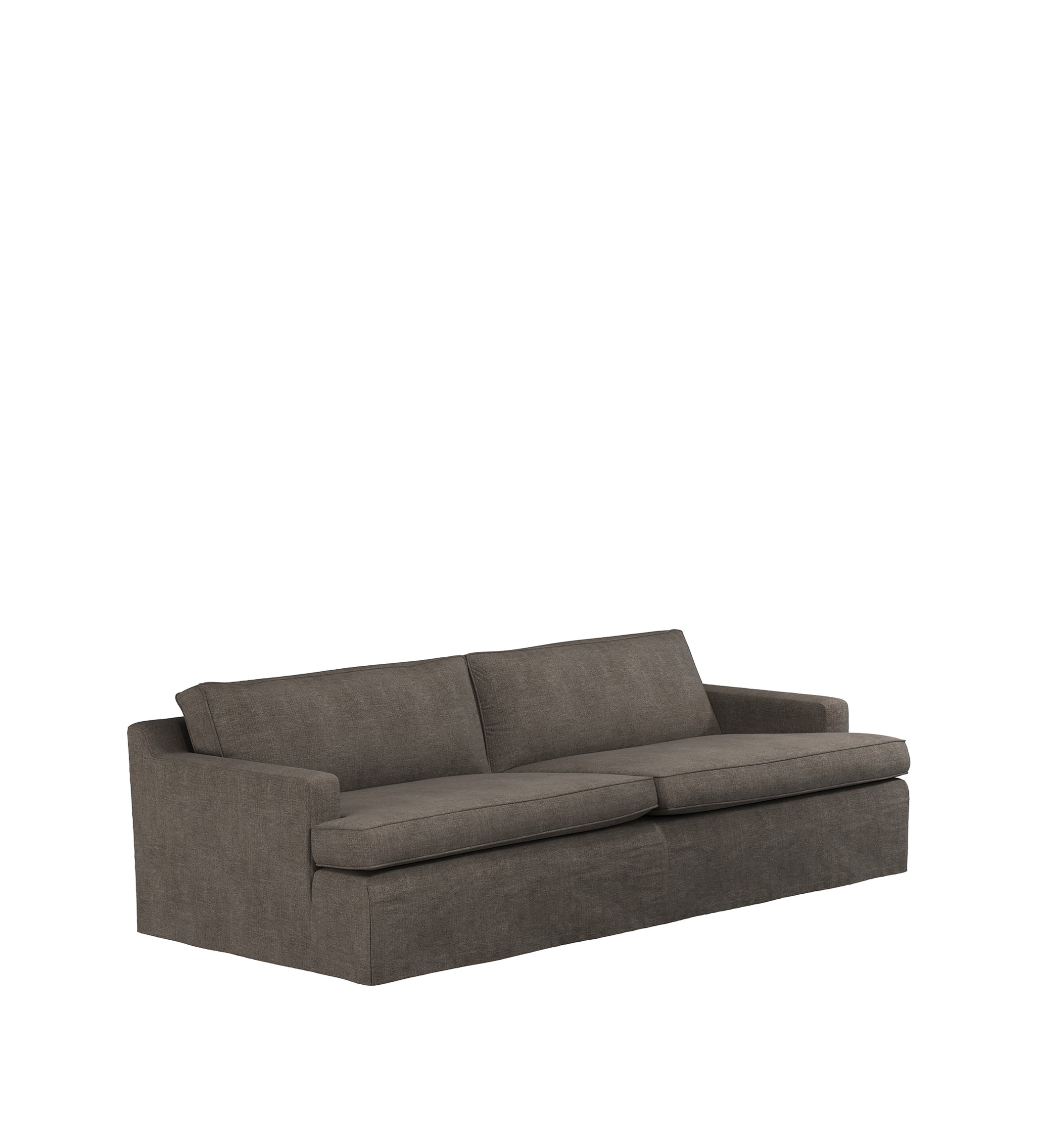 COVER ONLY - Beale Stonewash Linen Loose Cover for 3-Seater Sofa - Walnut