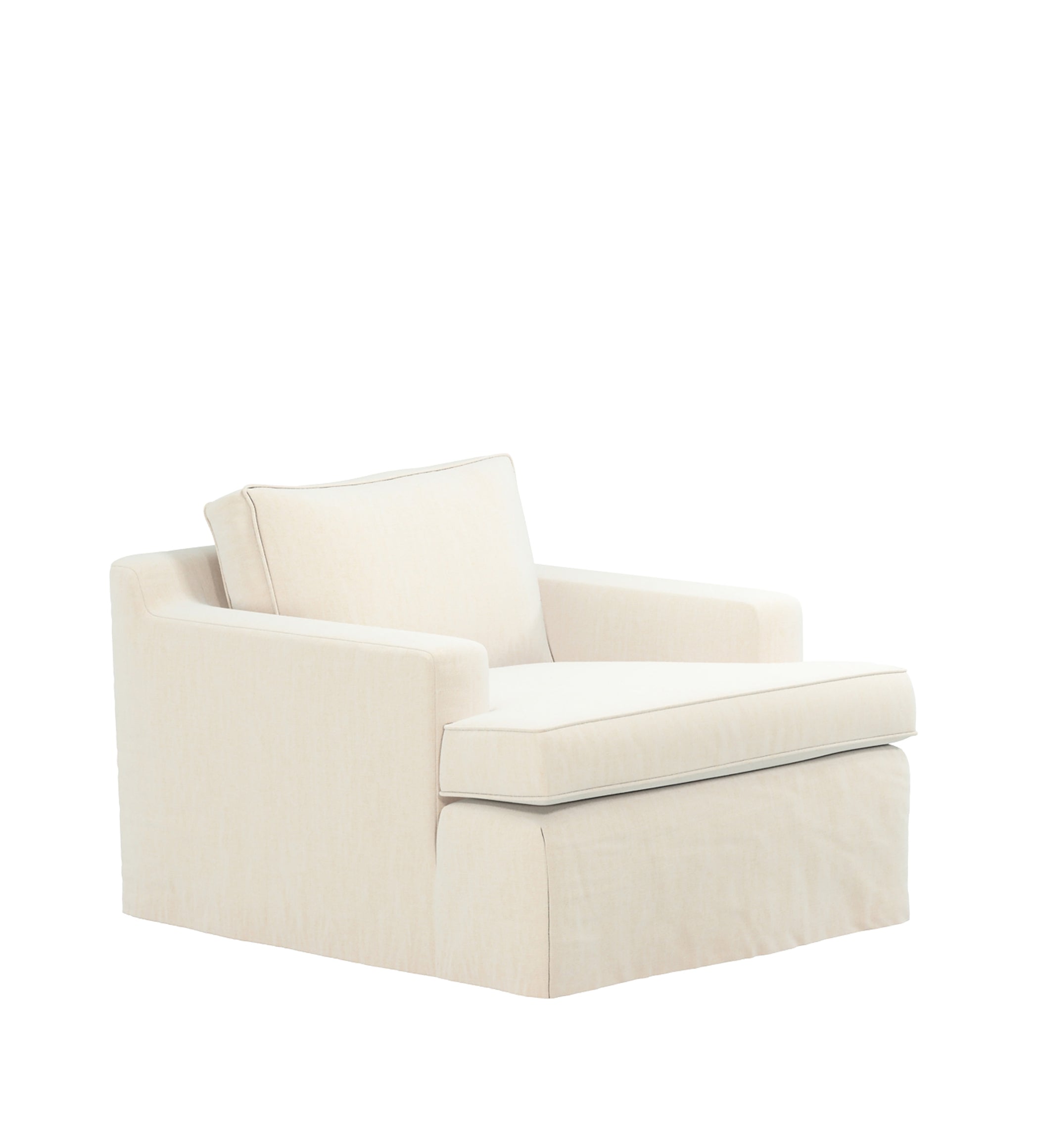 COVER ONLY - Beale Stonewash Linen Loose Cover for Armchair - Dyed Oyster