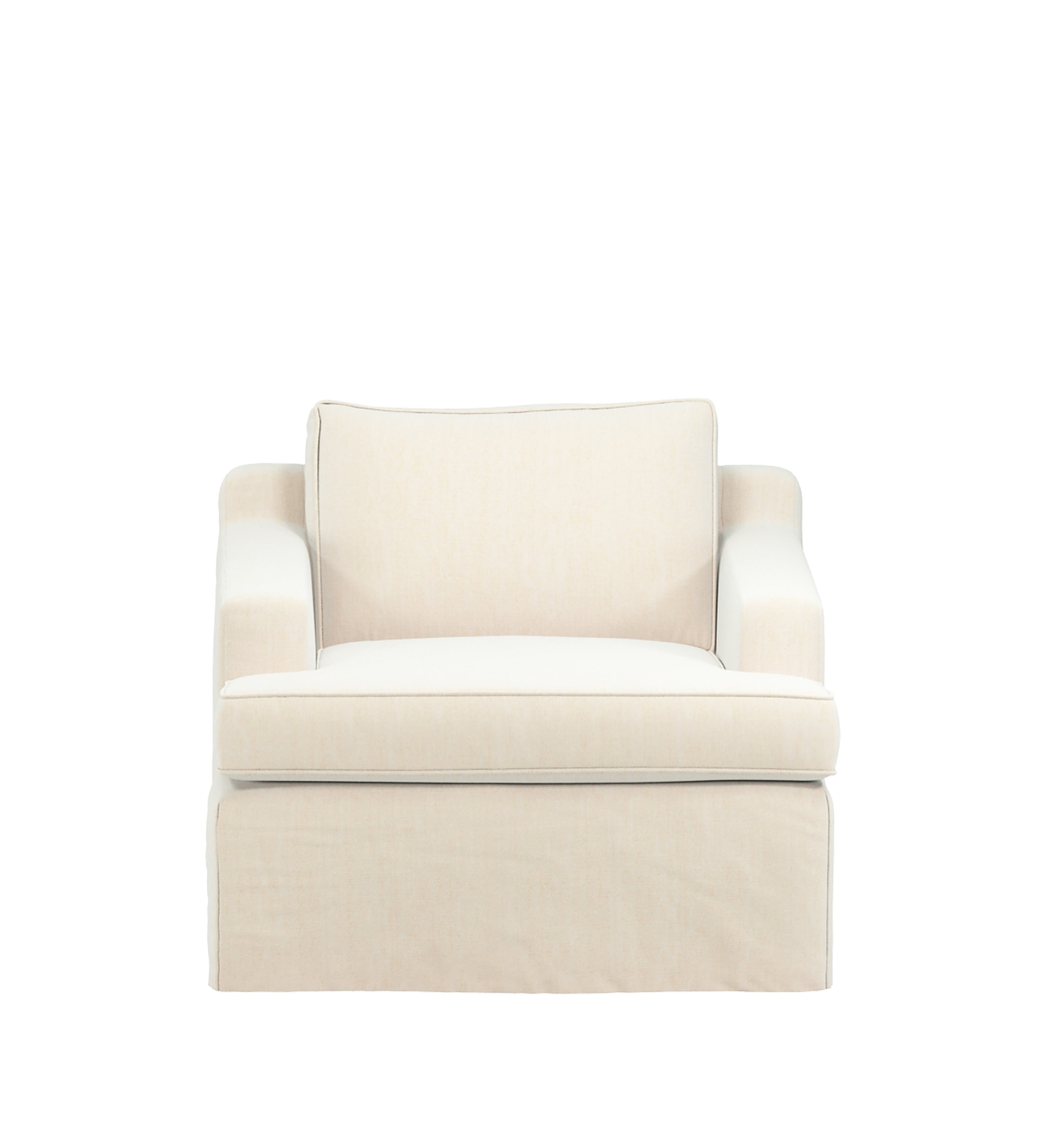 COVER ONLY - Beale Stonewash Linen Loose Cover for Armchair - Dyed Oyster