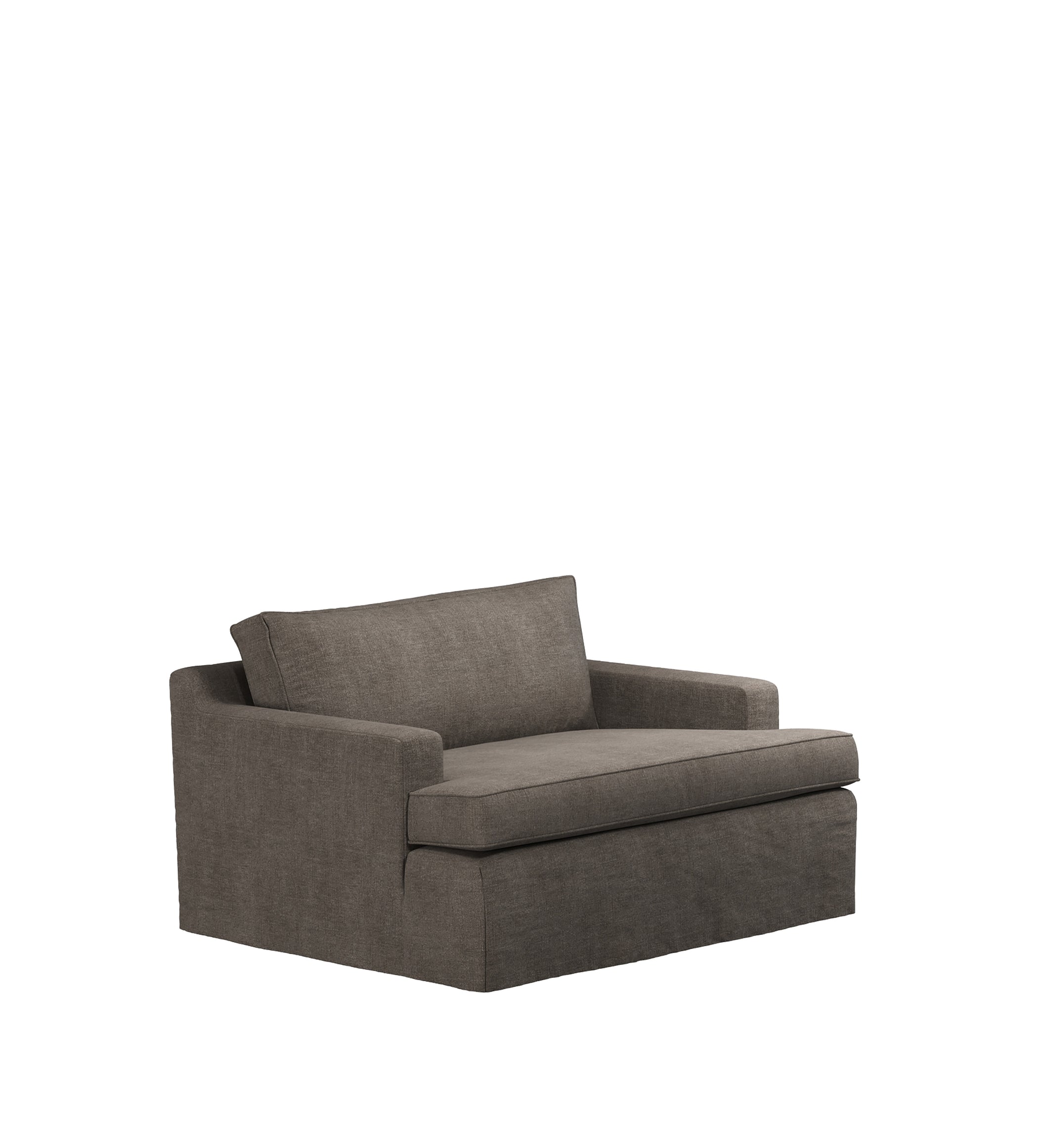 COVER ONLY - Beale Stonewash Linen Loose Cover for Loveseat - Walnut