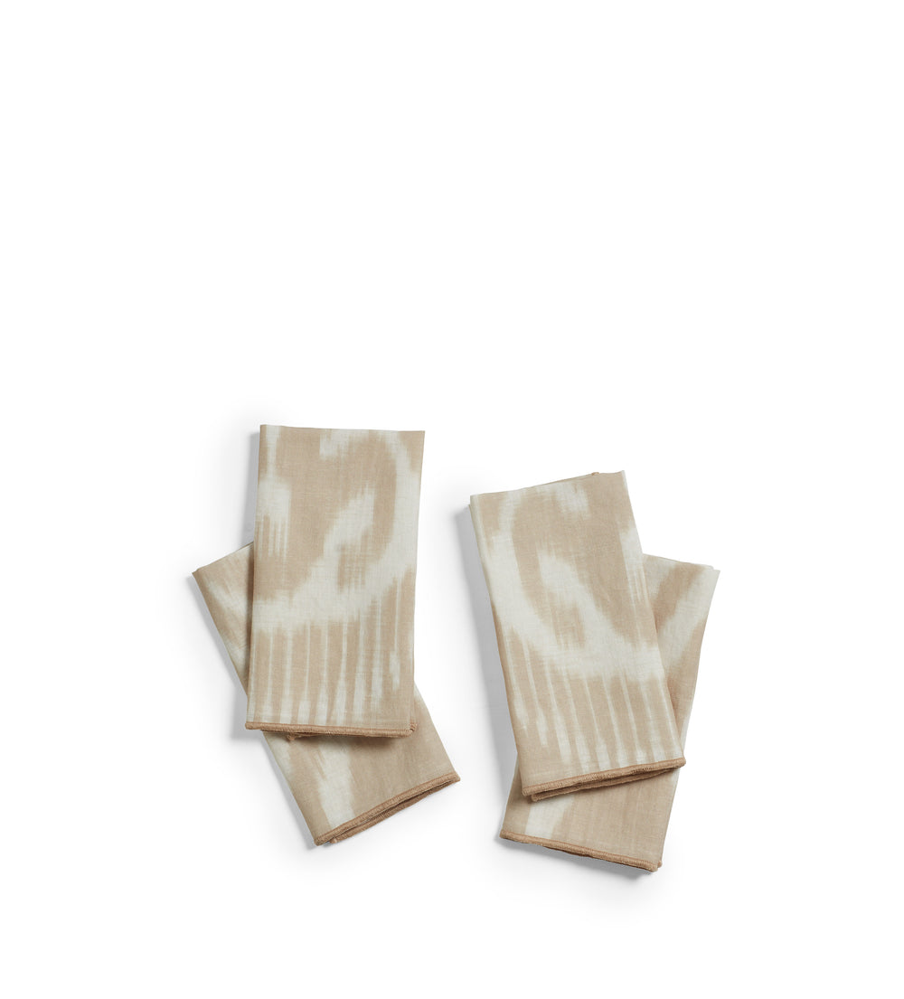 Benares Ikat Napkins - Set of Four - Oatmeal