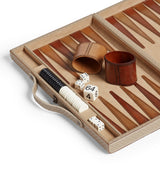 Bennet Leather Backgammon Set - Taupe