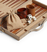 Bennet Leather Backgammon Set - Taupe