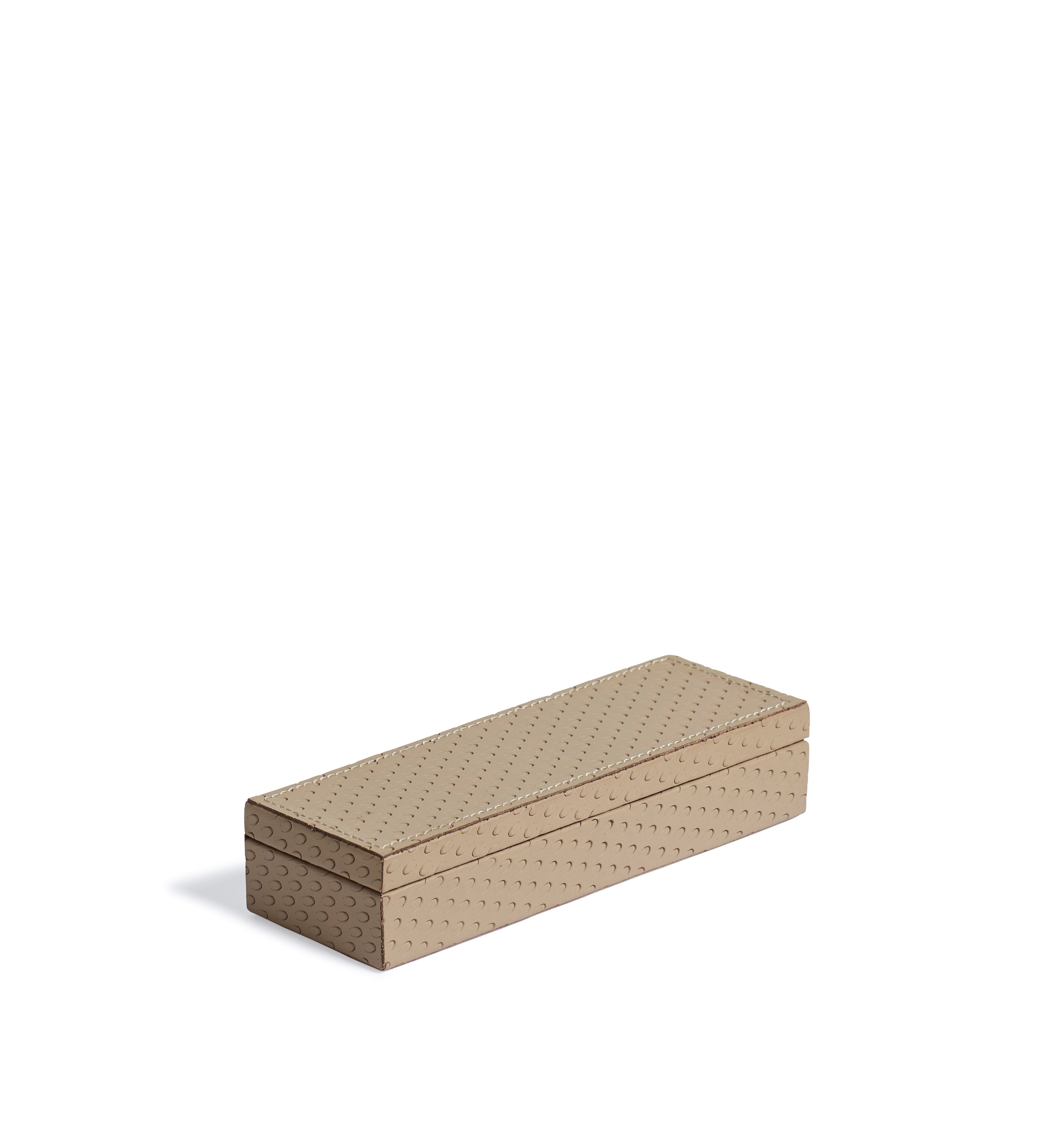 Bennet Leather Dominoes Set - Taupe Brown | OKA