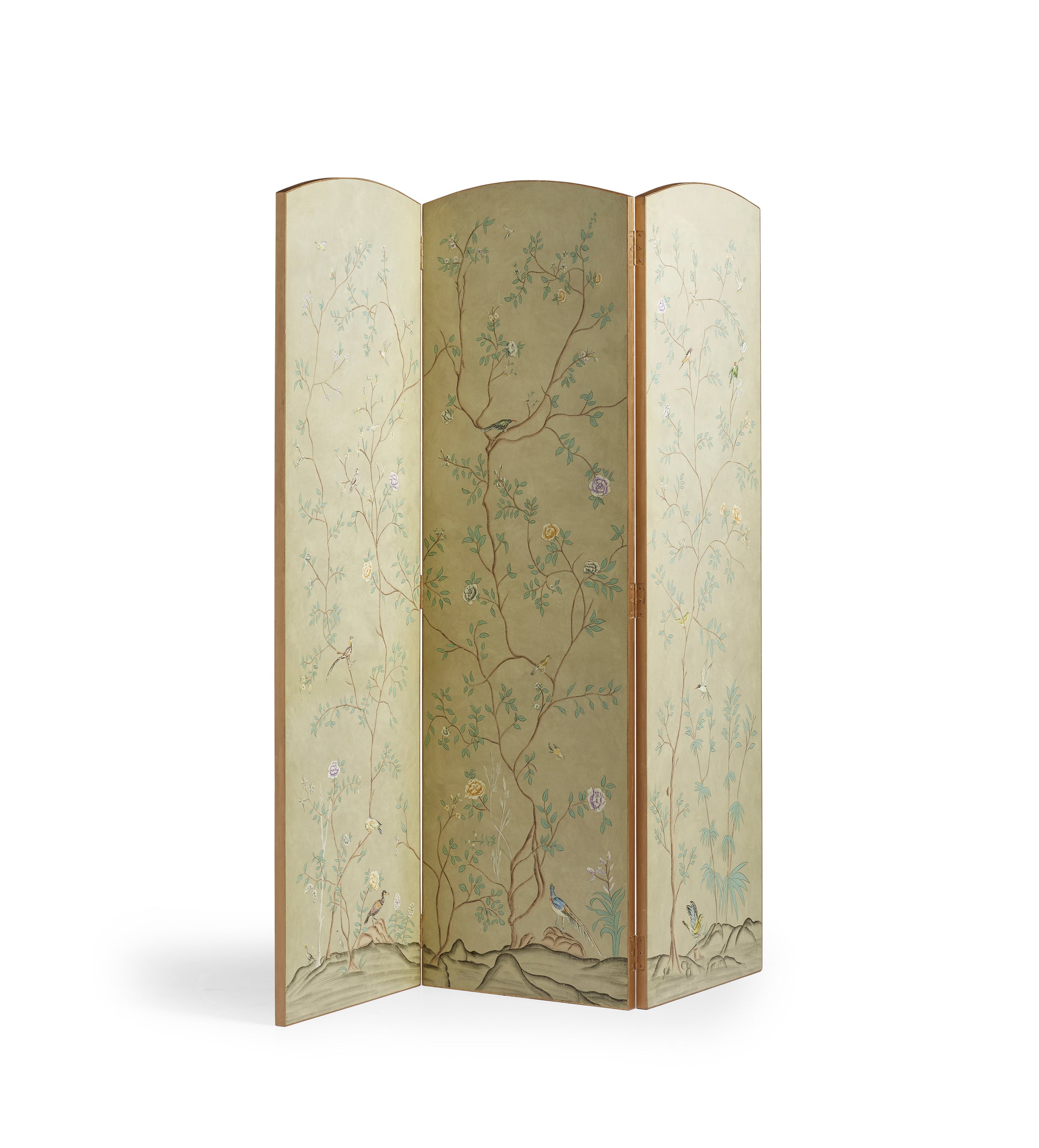 Birdsong Folding Screen - Flushed Cream