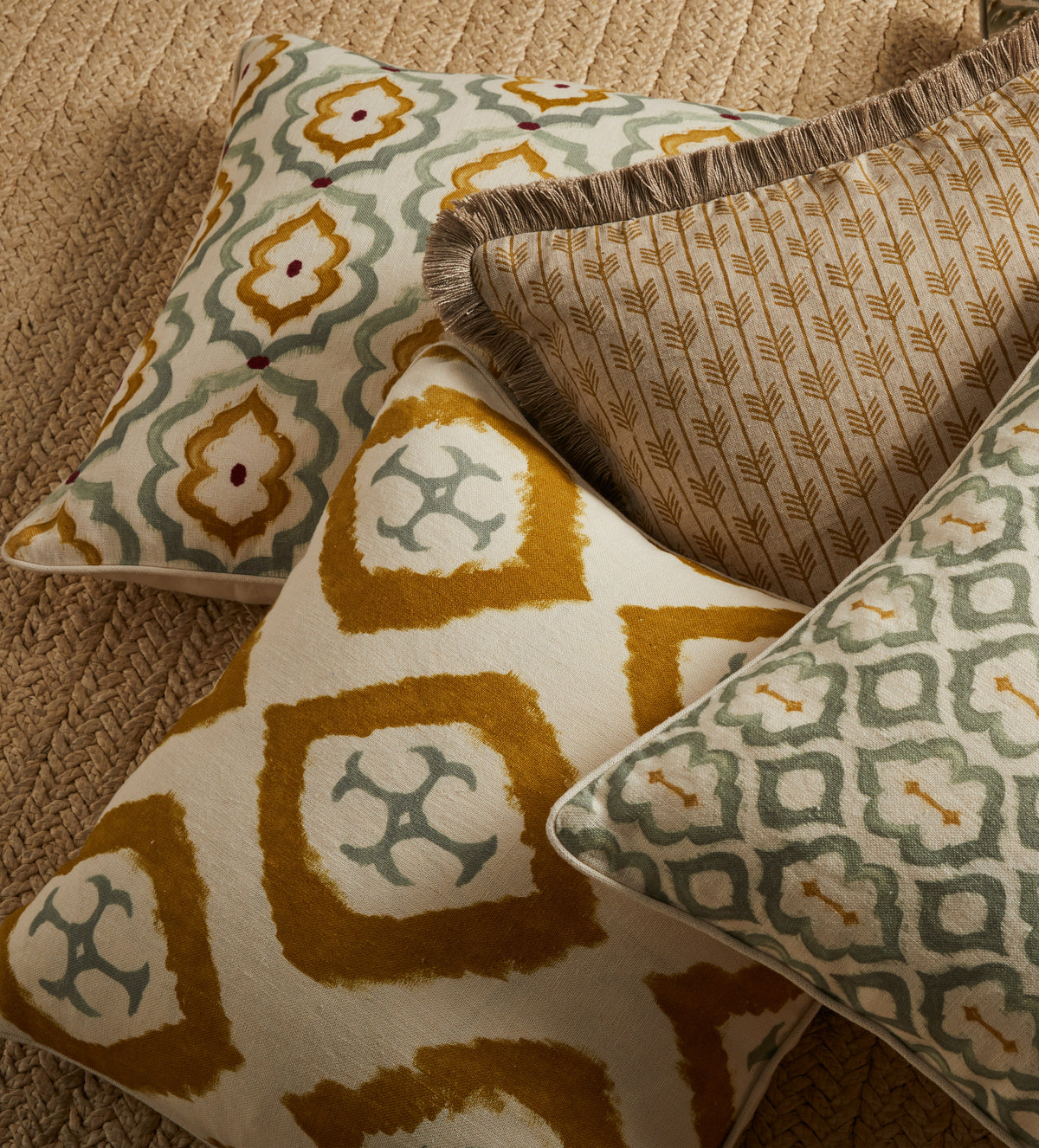 Borrayo Cross Cushion Cover - Mustard