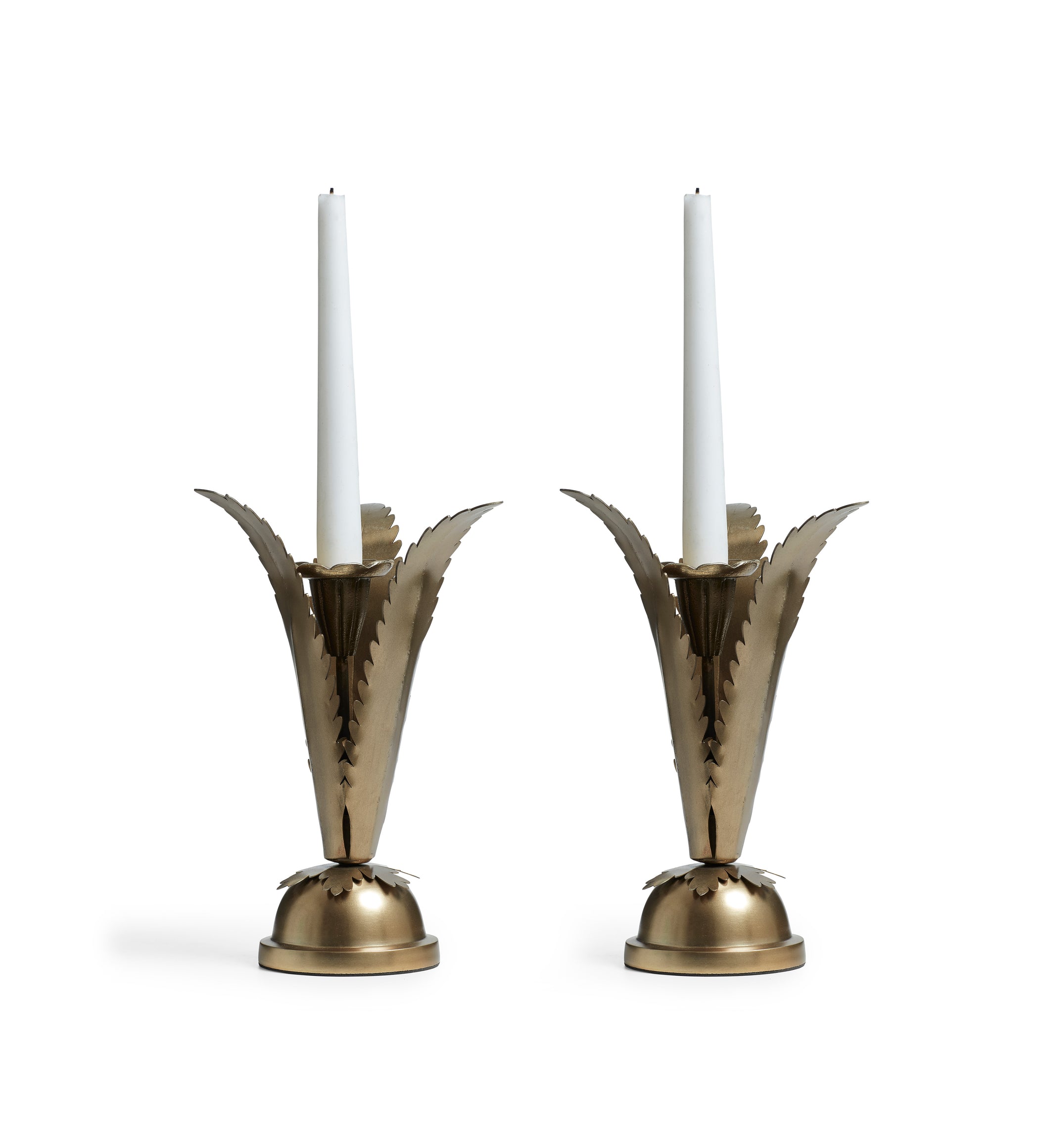 Brialen Candle Holders Pair - Antique Brass