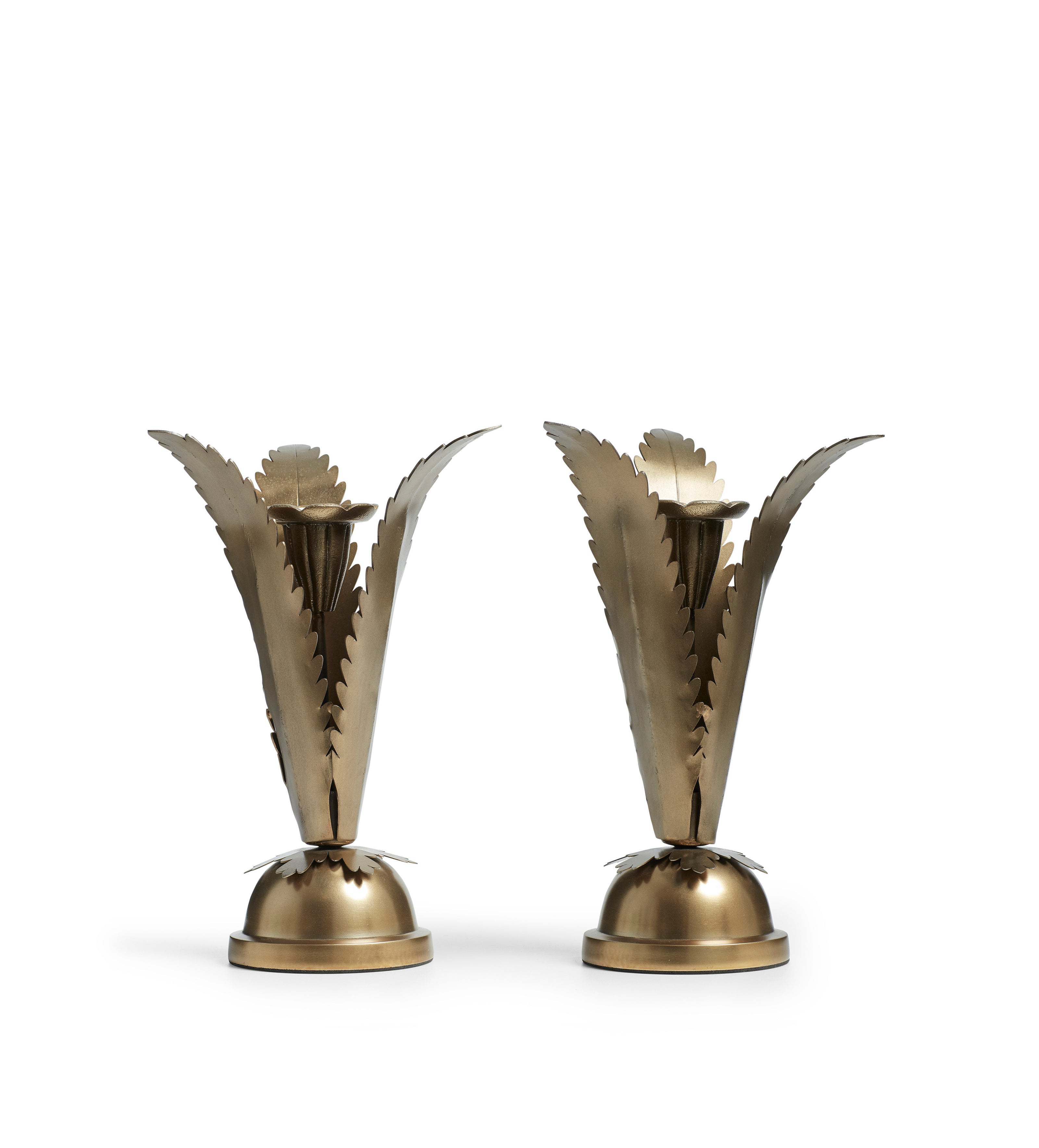 Brialen Candle Holders Pair - Antique Brass