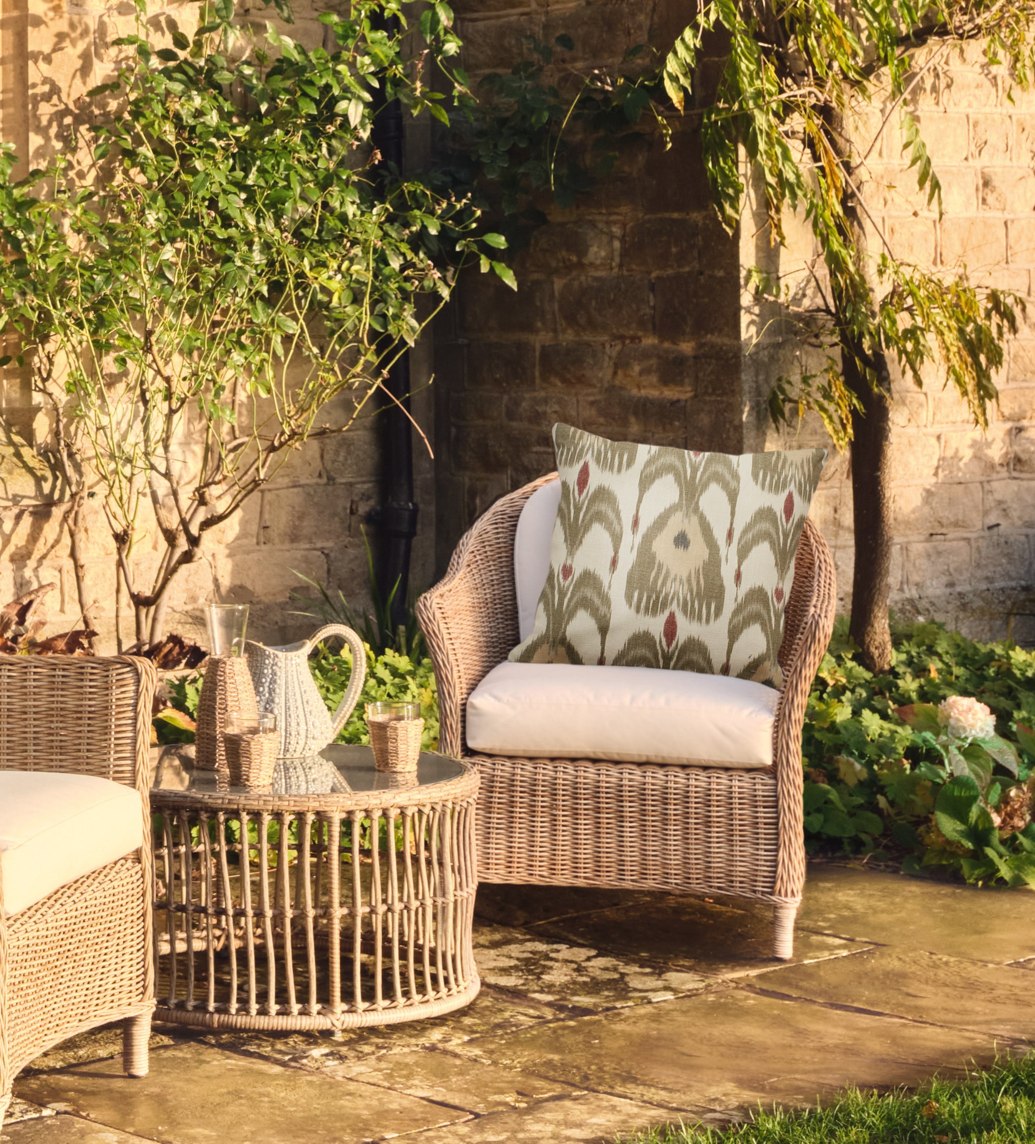 Bukhara Outdoor Cushion - Grey Green