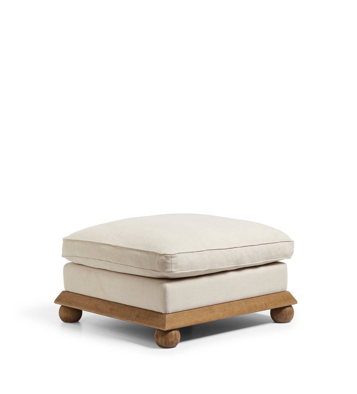 Burghley Ottoman – Natural Linen