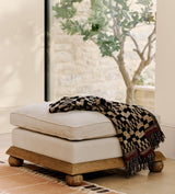 Burghley Ottoman – Natural Linen