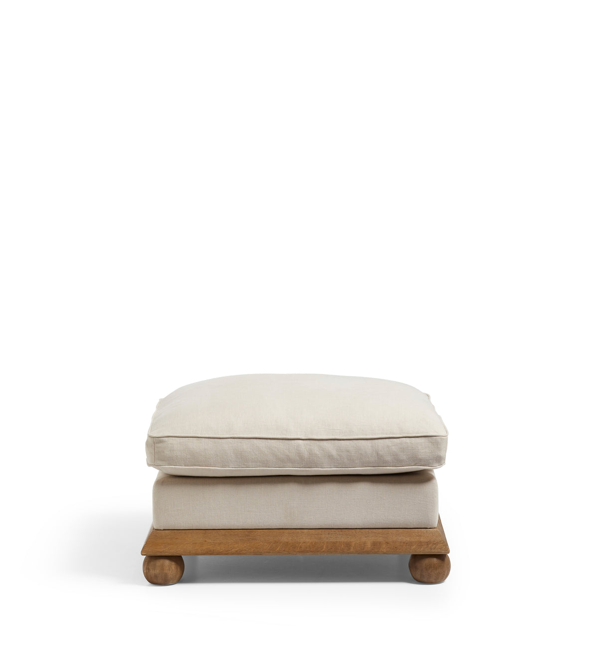Burghley Ottoman – Natural Linen
