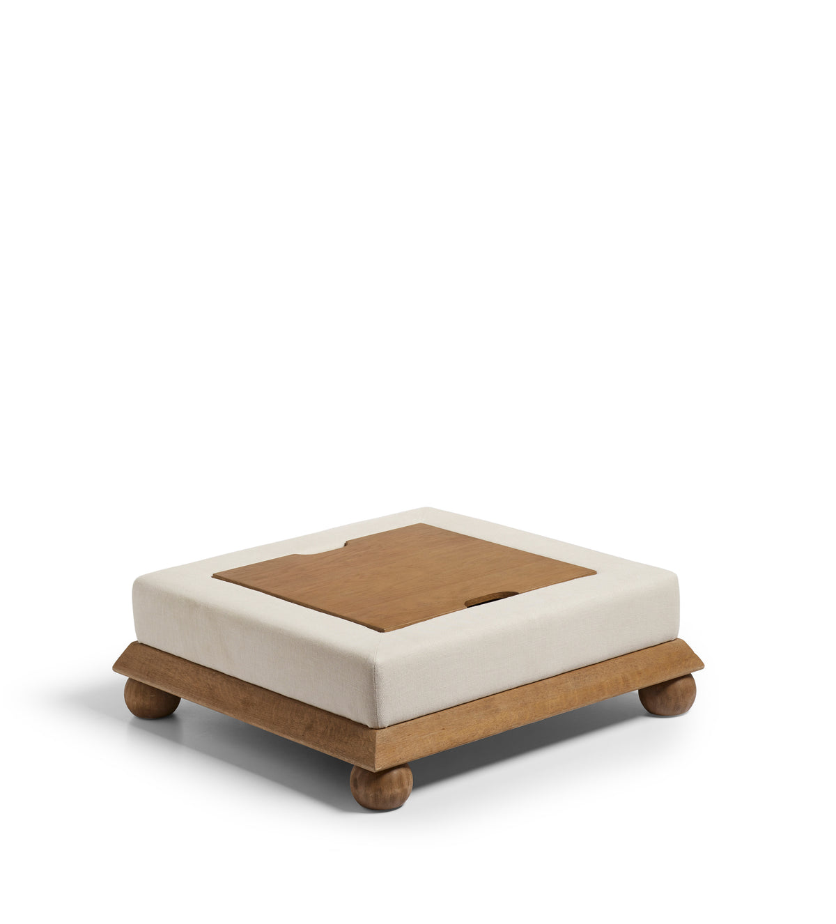 Burghley Ottoman – Natural Linen