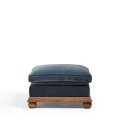 Burghley Velvet Ottoman – Air Force Blue