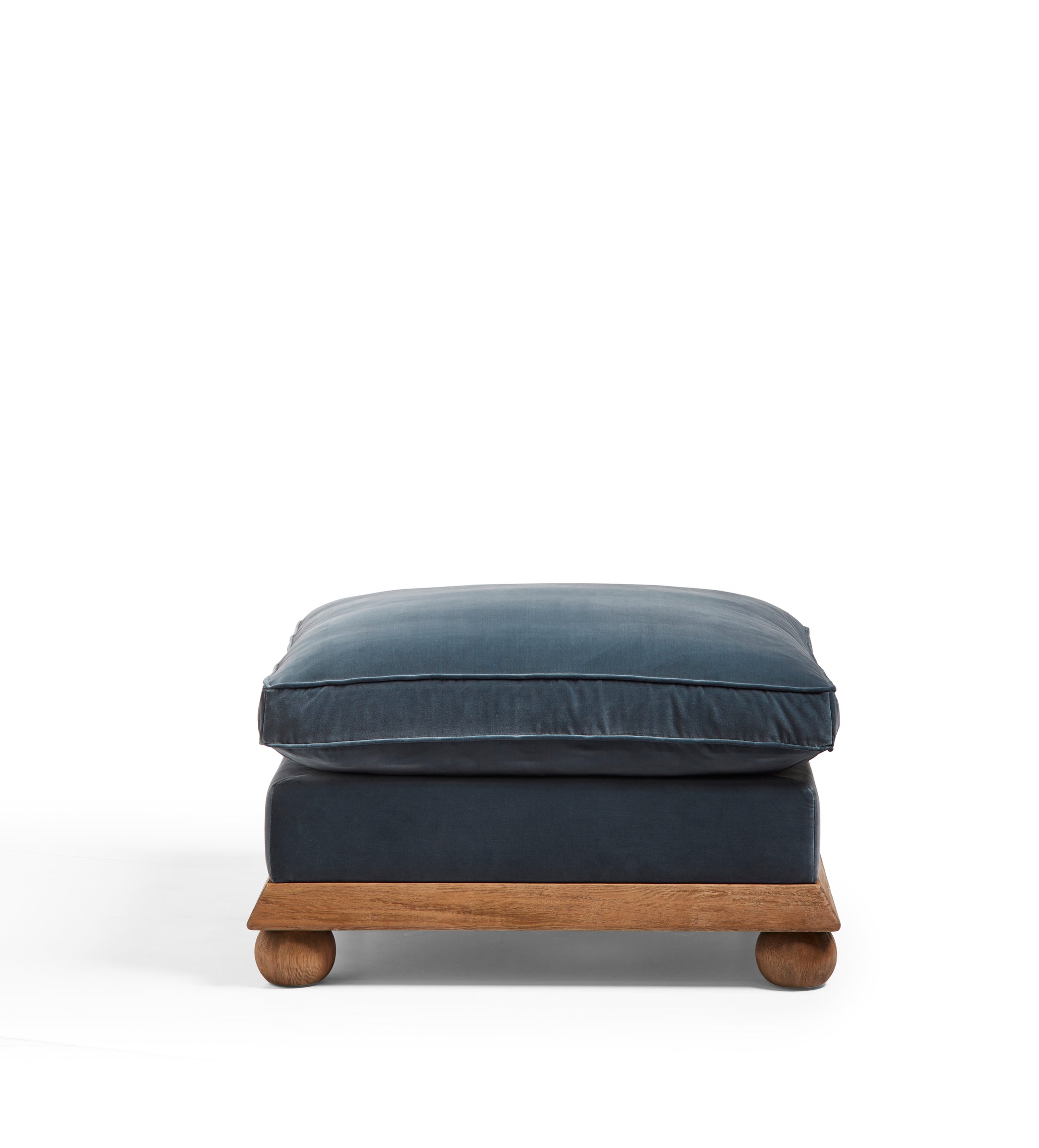 Burghley Velvet Ottoman – Air Force Blue