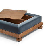 Burghley Velvet Ottoman – Air Force Blue