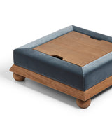 Burghley Velvet Ottoman – Air Force Blue