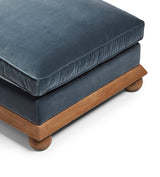 Burghley Velvet Ottoman – Air Force Blue