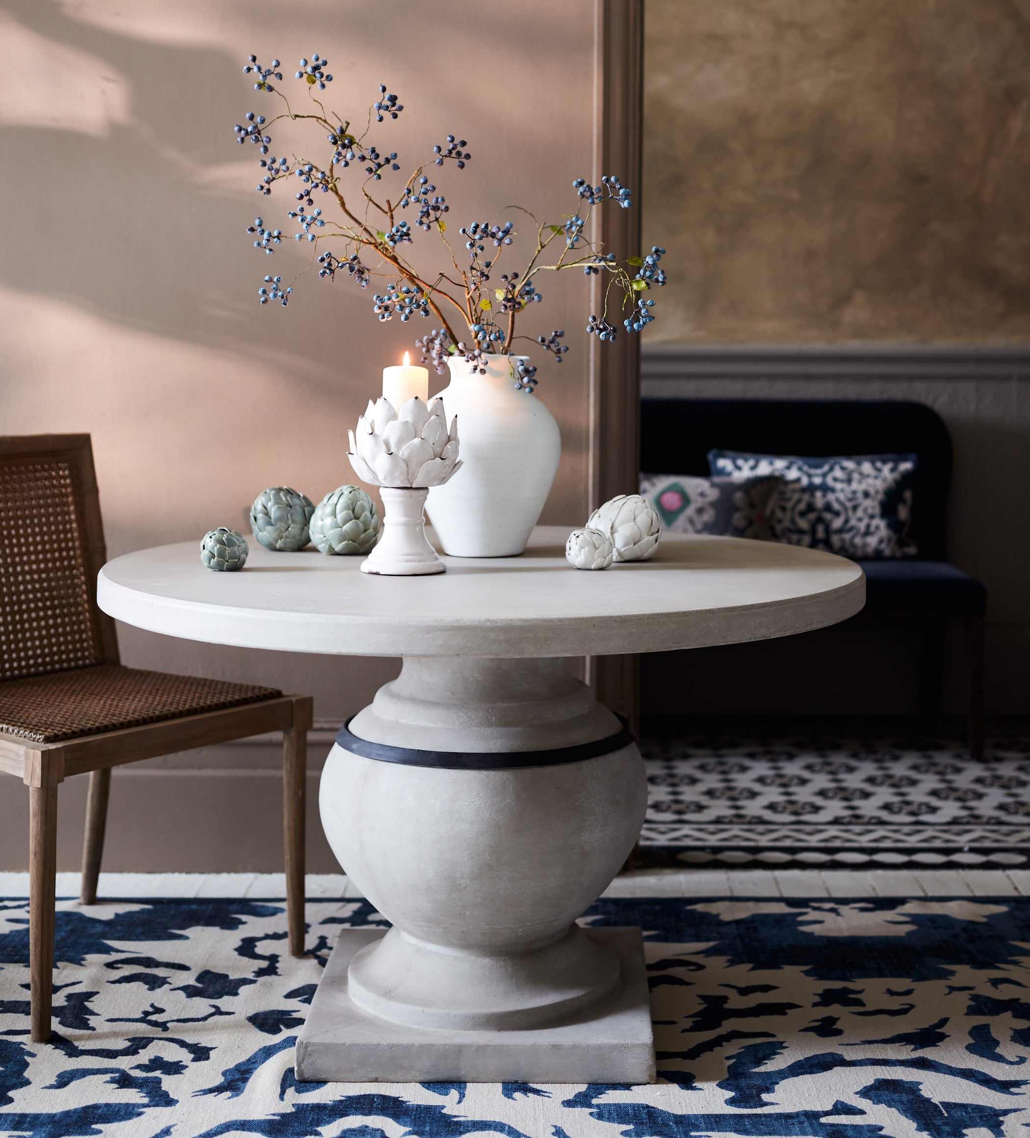 Callanish Round Indoor/Outdoor Dining Table - Pebble Grey