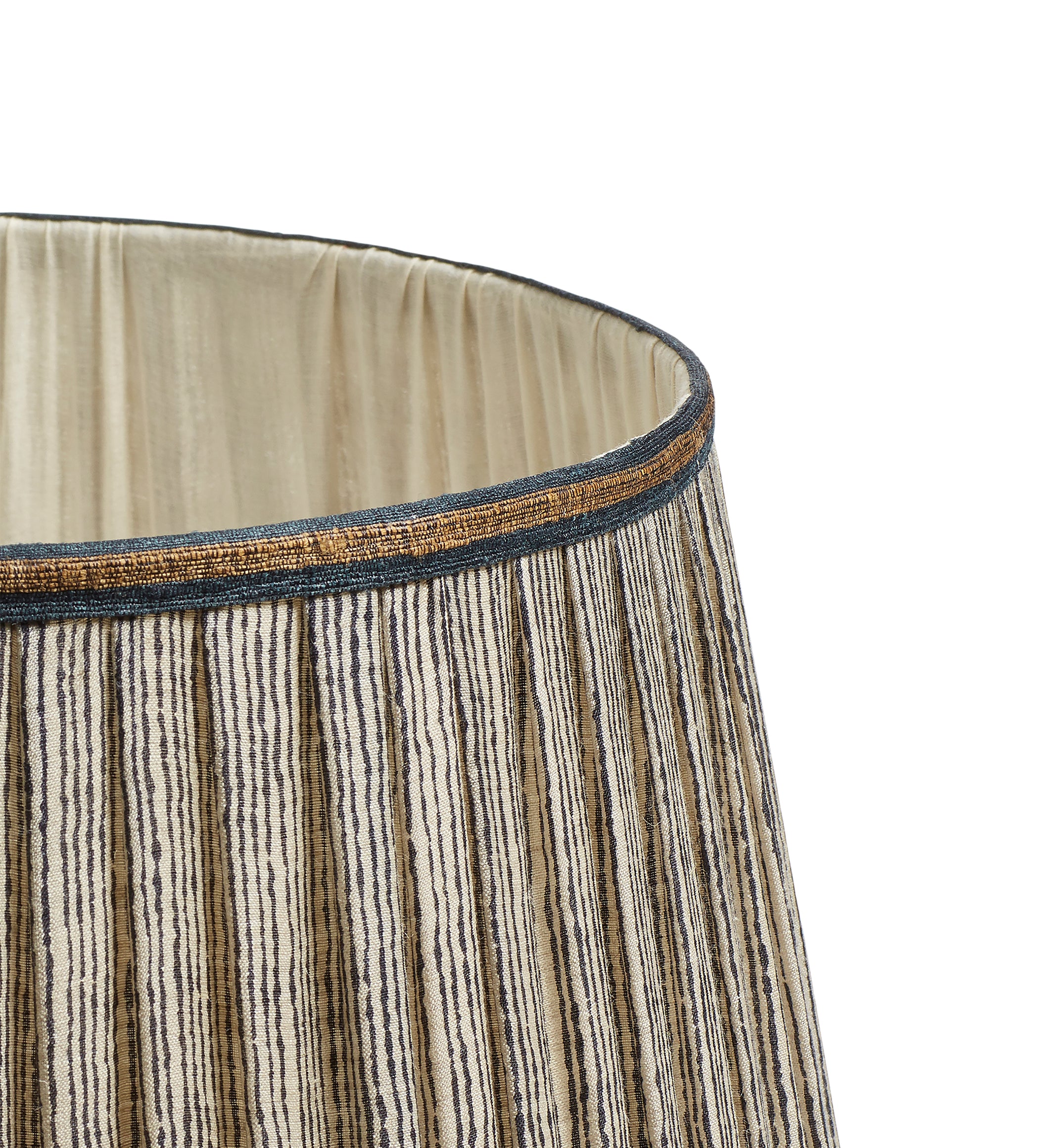 Callot Pleated Silk Lampshade 35cm - Black/Gold