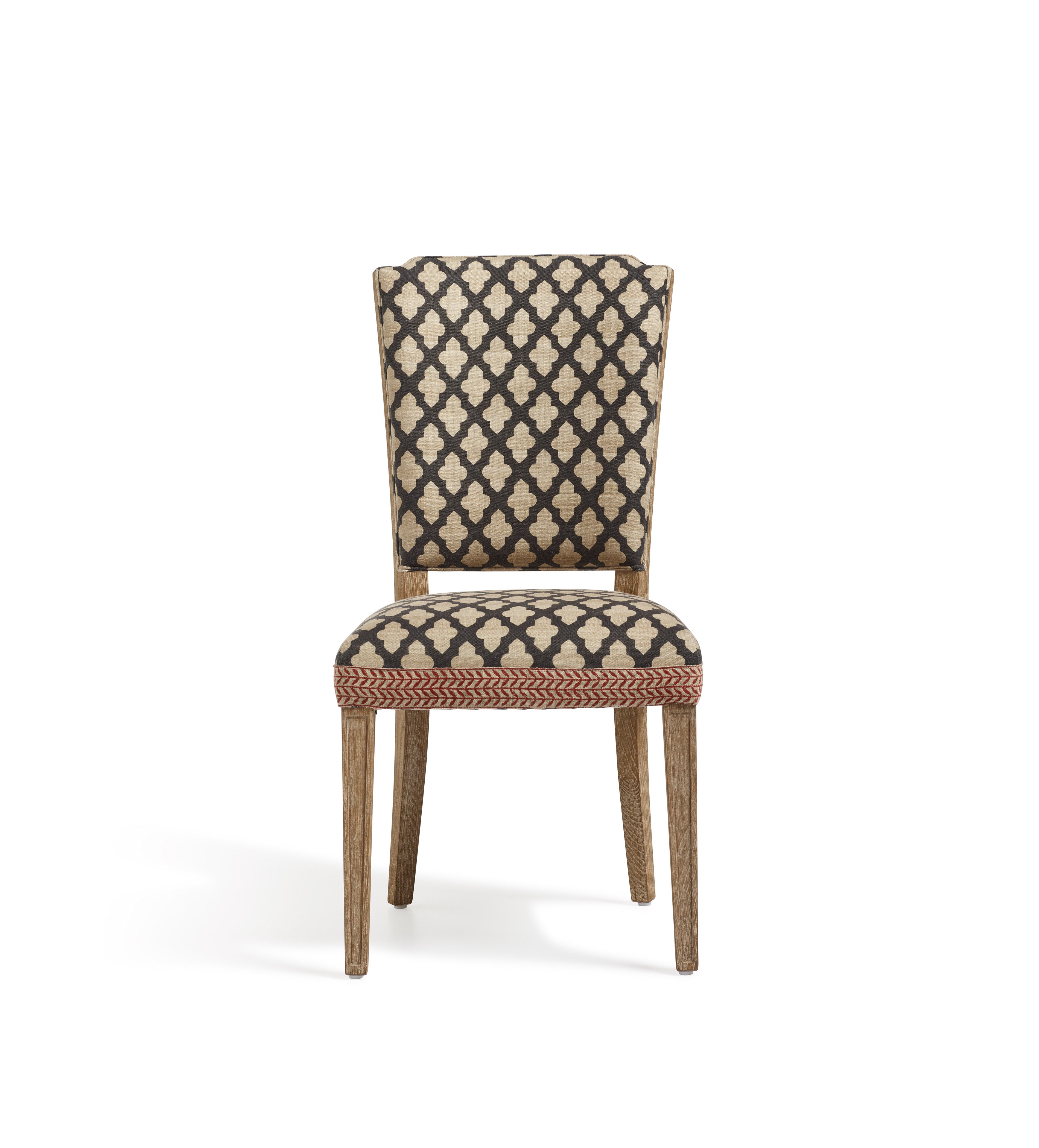 Camaret Serigraph Linen Dining Chair - Black/Natural | OKA