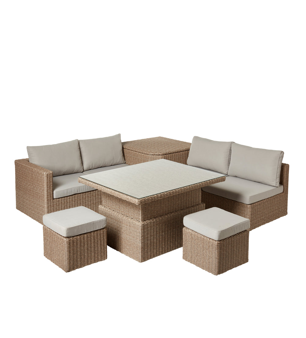 Carrillo Storage Lounge Dining Set - Natural