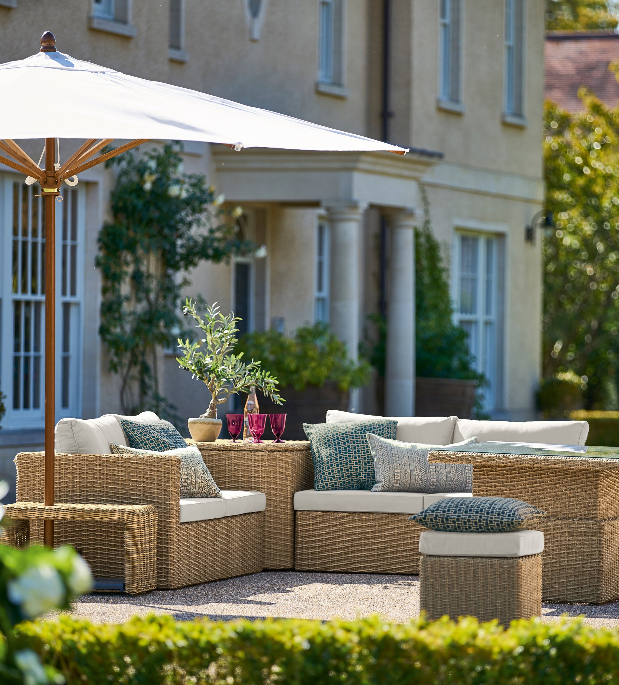 Carrillo Storage Lounge Dining Set - Natural