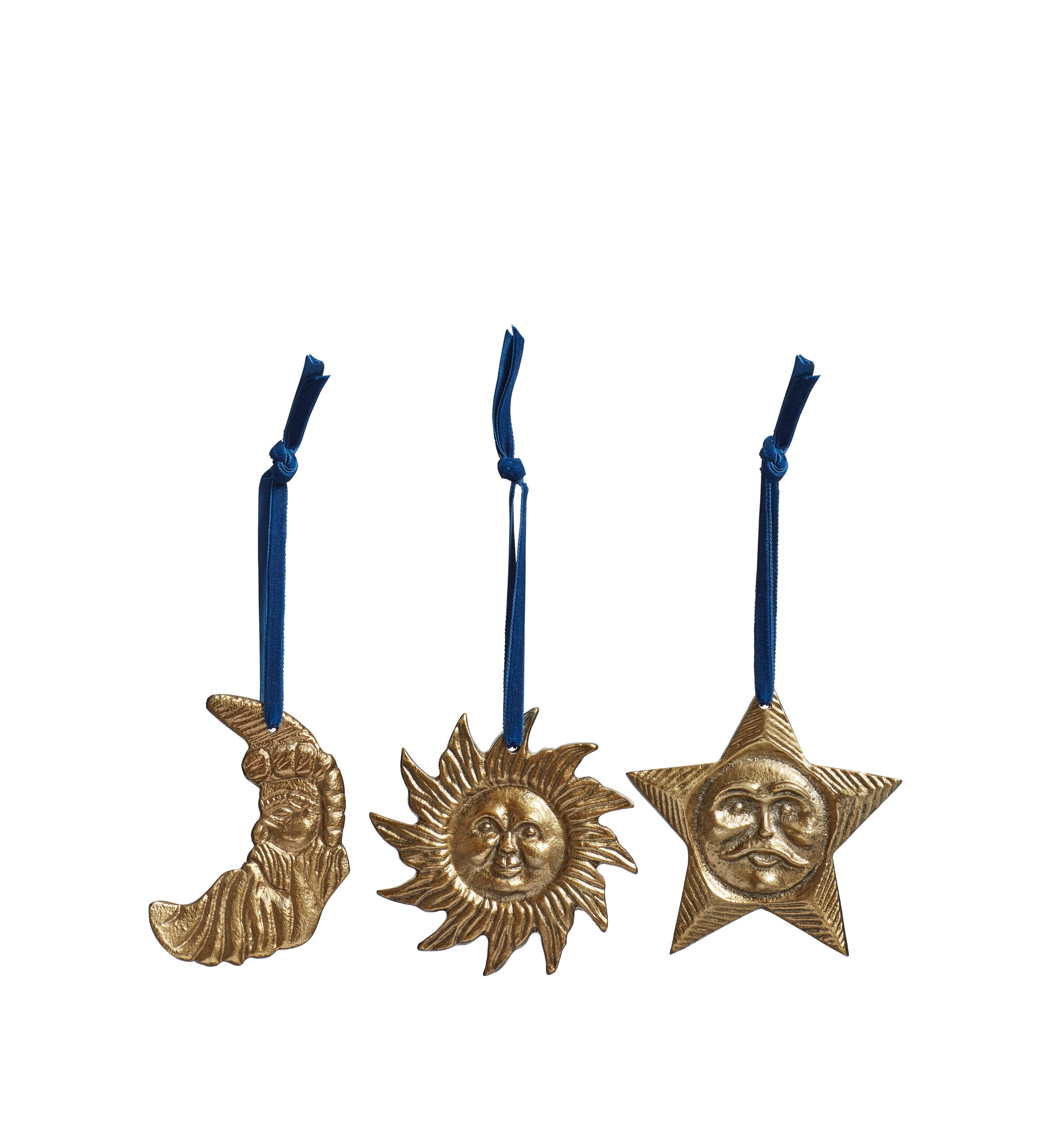 Celestial Hanging Decorations - Set of Three - Antique Brass