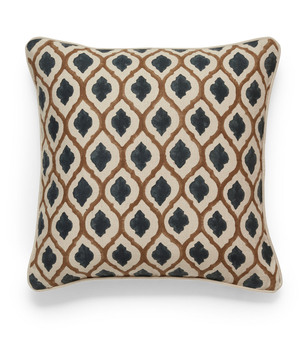 Chadhana Cushion Cover - Caramel/Air Force Blue