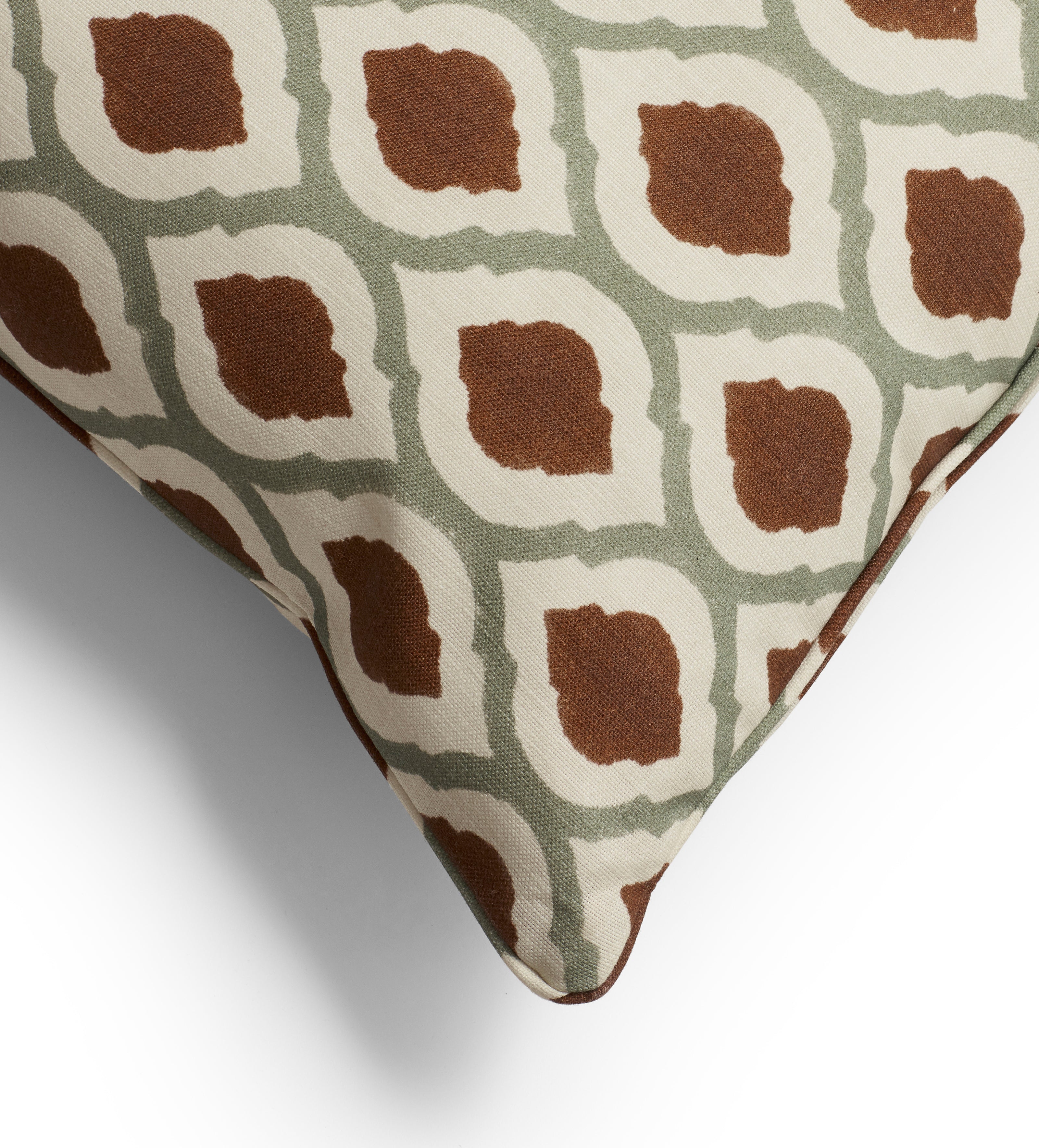 Chadhana Cushion Cover - Warm Red/Dark Seafoam