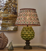 Chadhana Lampshade 35cm - Warm Red & Dark Seafoam