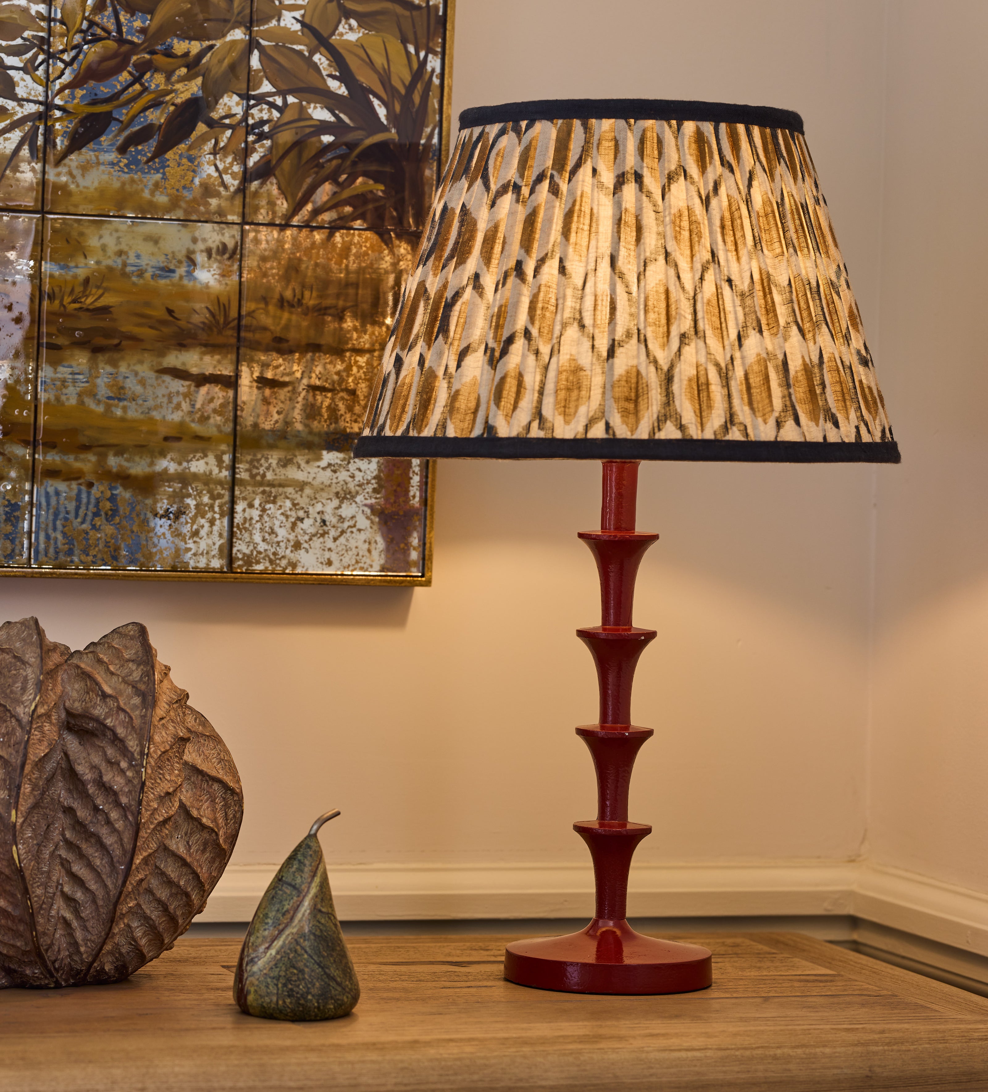 Chadhana Lampshade 35cm - Washed Orange & Air Force Blue