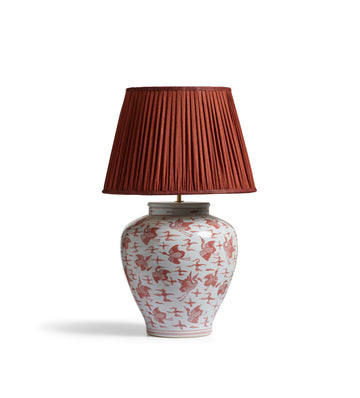 Changshou Table Lamp Base - Red
