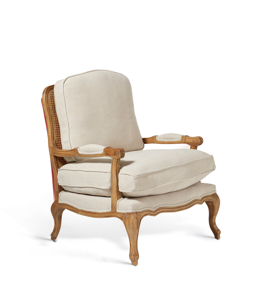 Chantal French-Style Linen Armchair - Natural