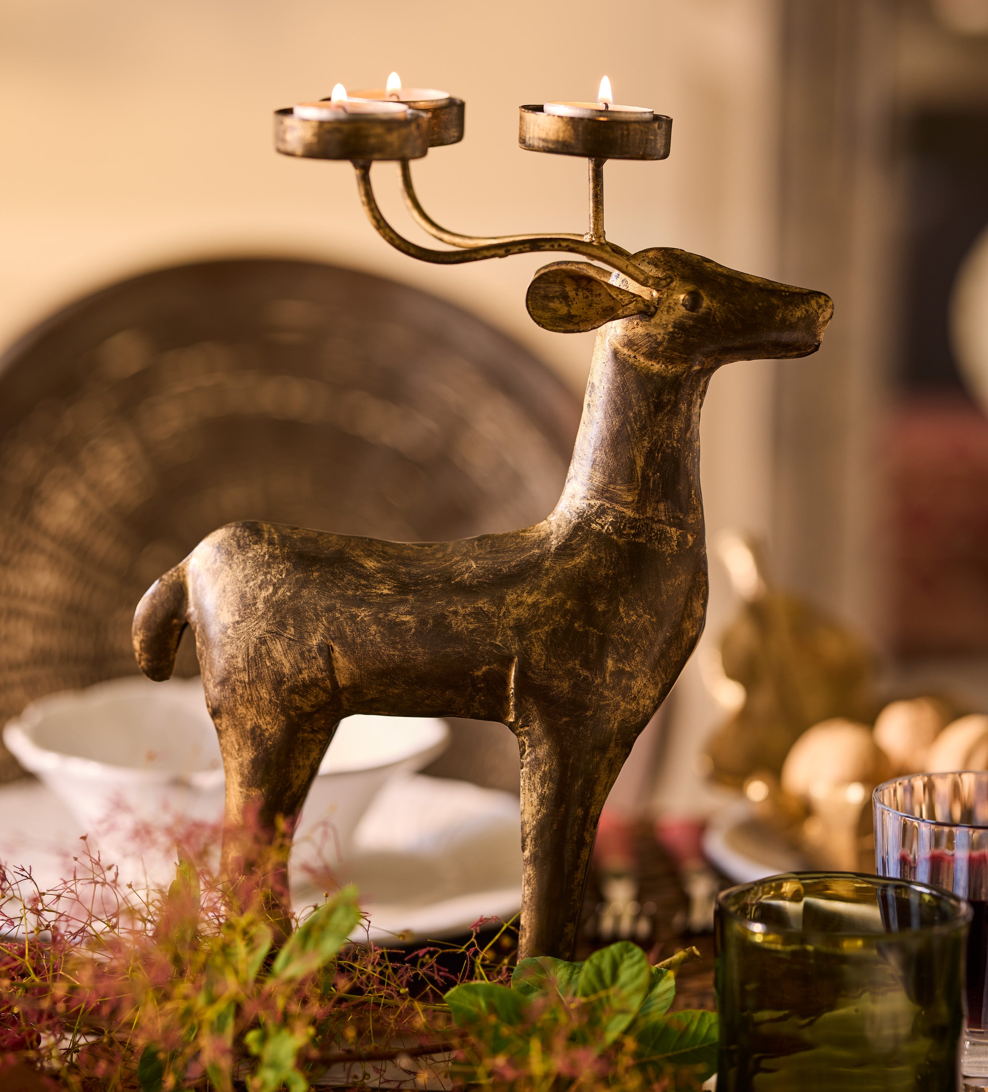 Charborough Tealight Holder - Rubbed Bronze
