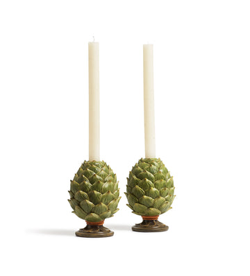 Chianti Artichoke Candle Holders - Green