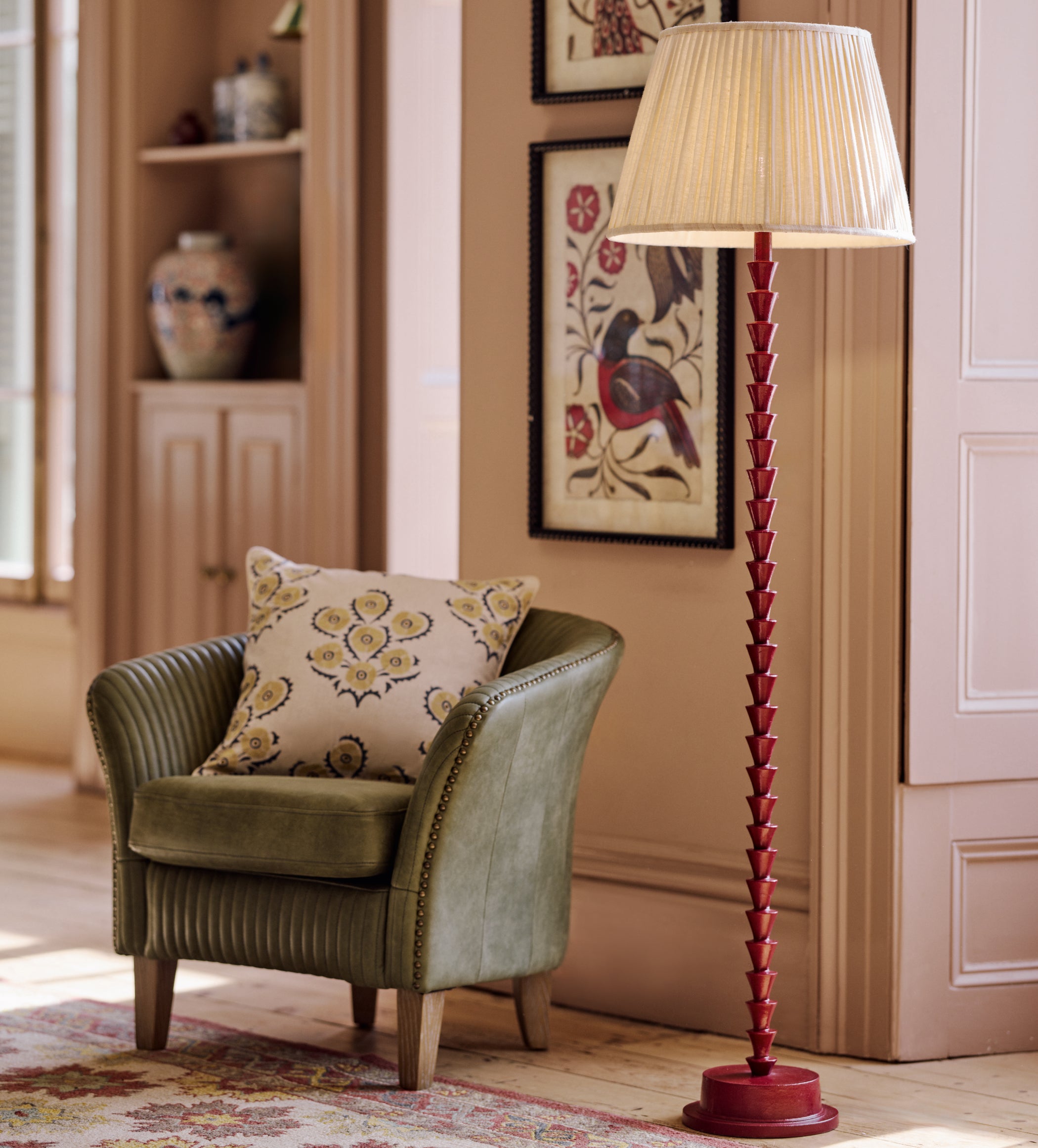 Clara Floor Lamp Base - Dark Red